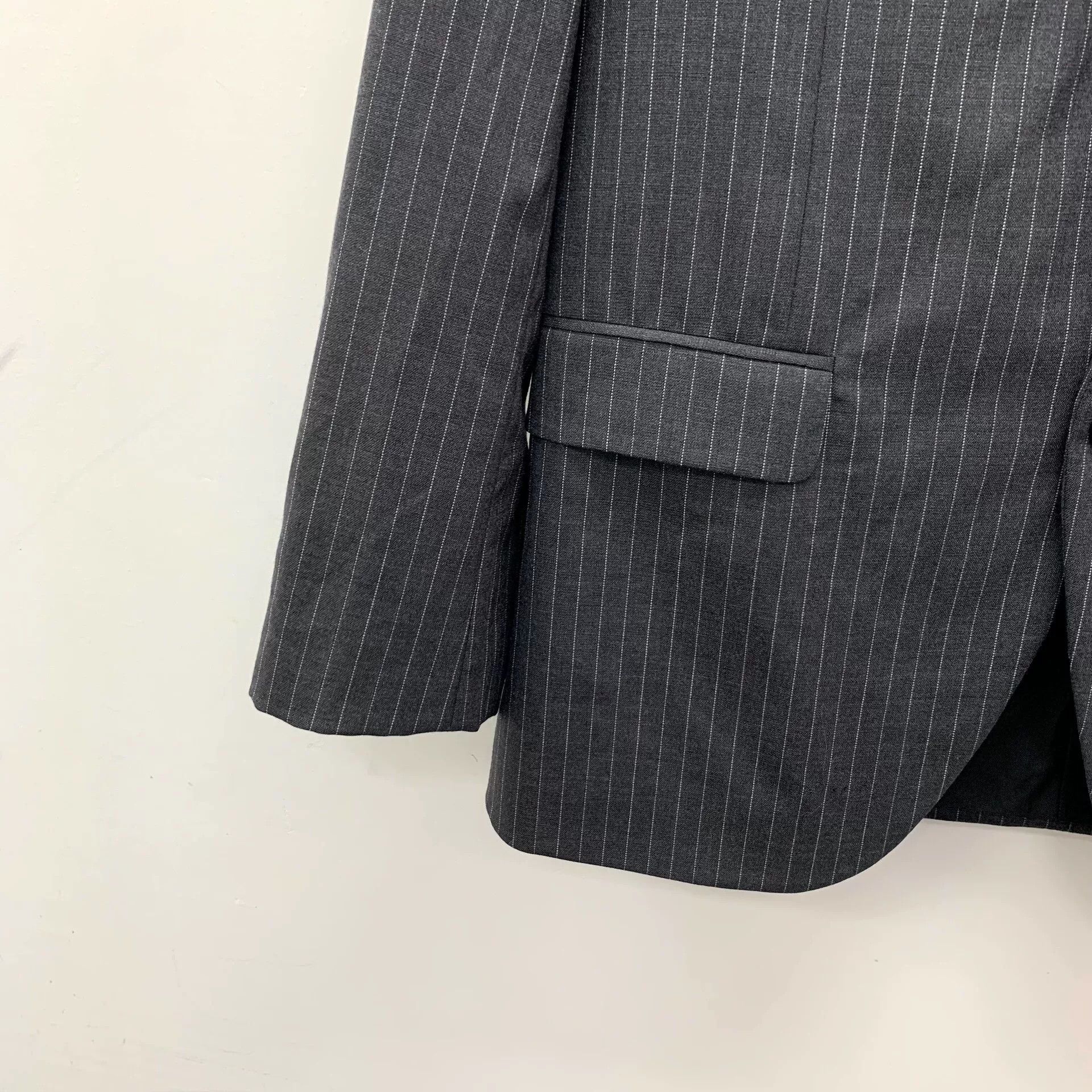 Saint Laurent Paris YSL Black Pinstriped Wool Blazer Size US S / EU 44-46 / 1 - 4 Thumbnail
