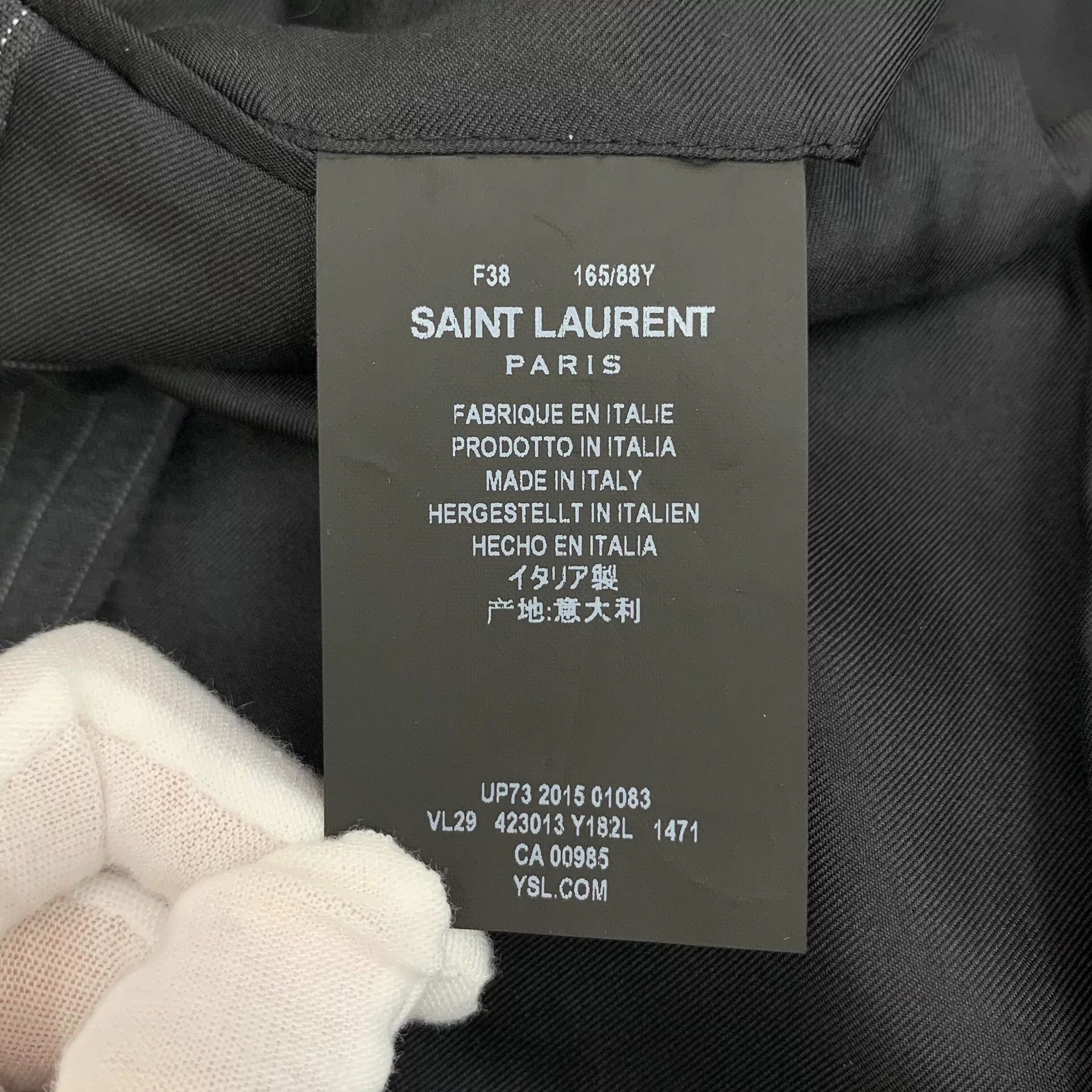 Saint Laurent Paris YSL Black Pinstriped Wool Blazer Size US S / EU 44-46 / 1 - 6 Thumbnail