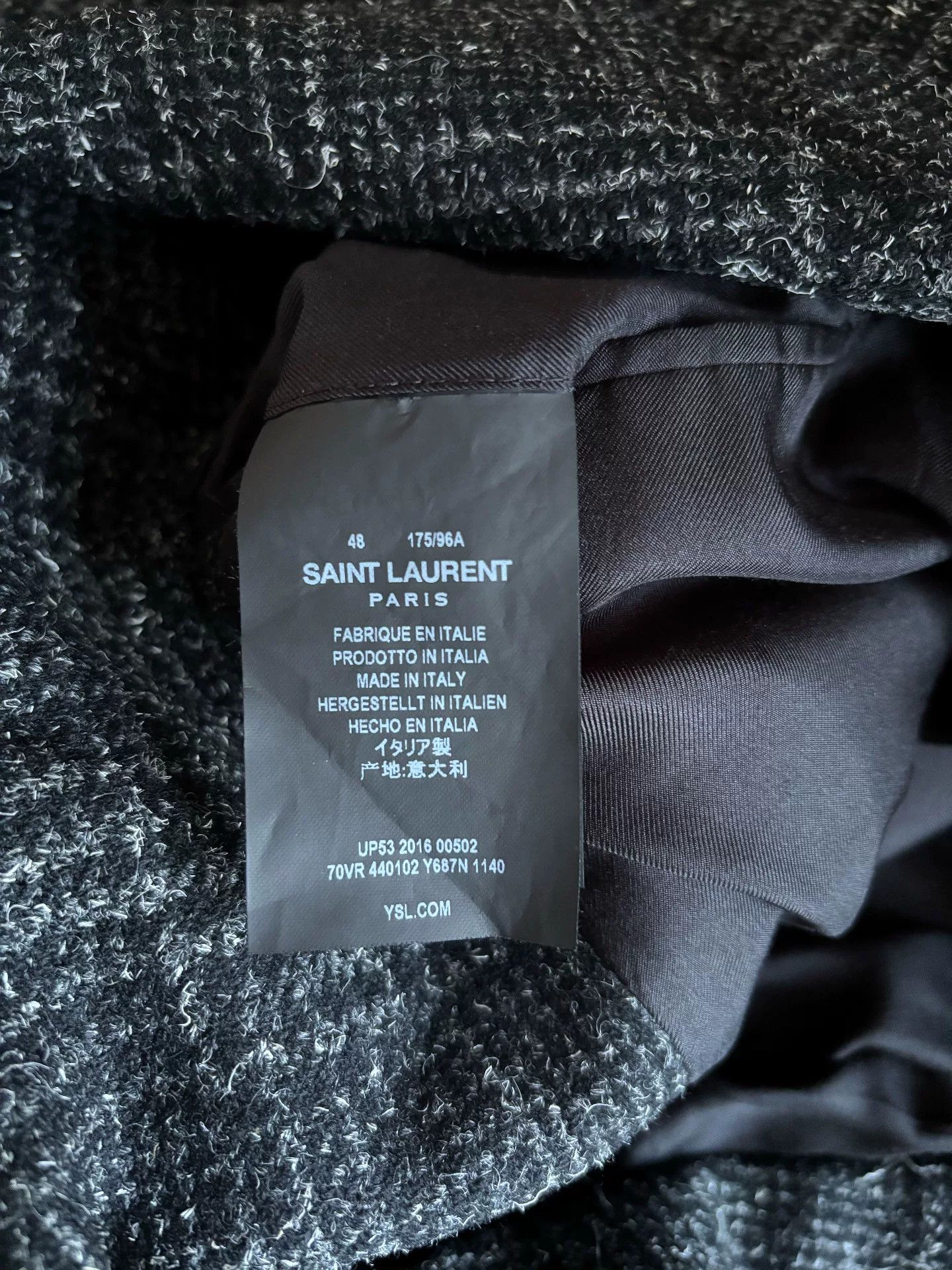 Saint Laurent Paris Saint Laurent Gray Check Wool Blazer Size US M / EU 48-50 / 2 - 4 Thumbnail