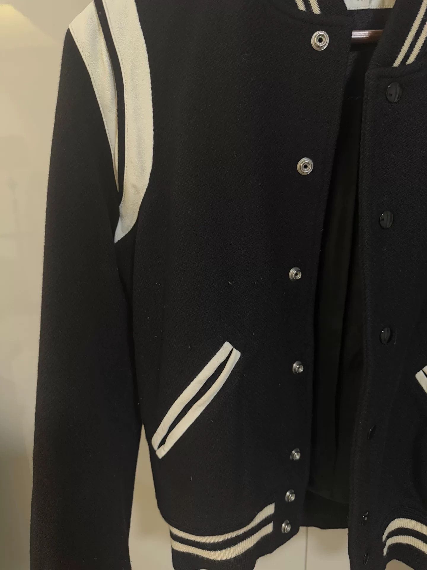 Saint Laurent Paris Saint Laurent Black White Varsity Jacket Size US S / EU 44-46 / 1 - 4 Thumbnail