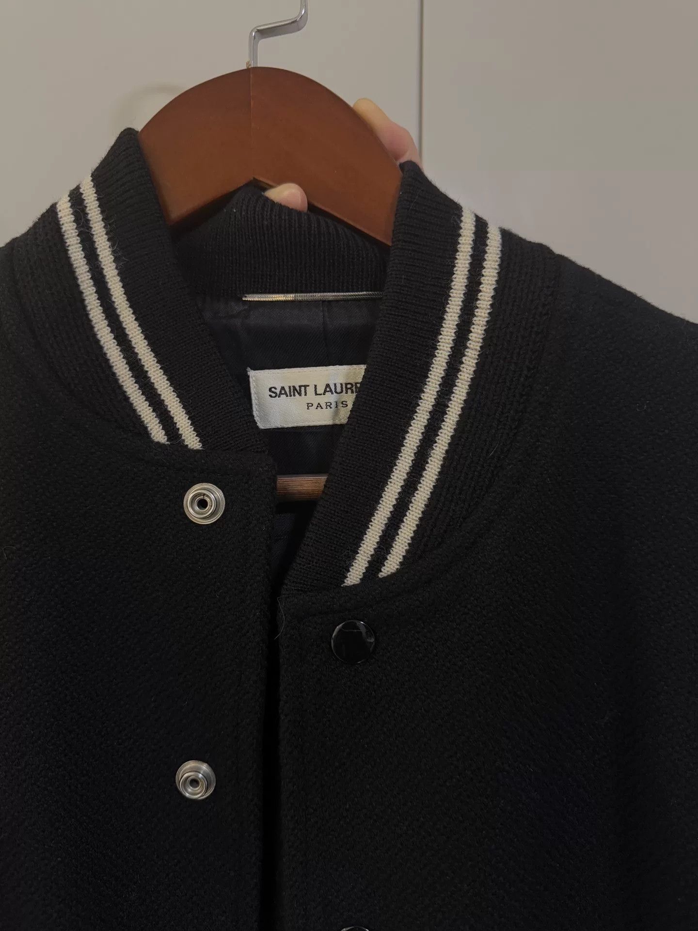 Saint Laurent Paris Saint Laurent Black White Varsity Jacket Size US S / EU 44-46 / 1 - 2 Thumbnail