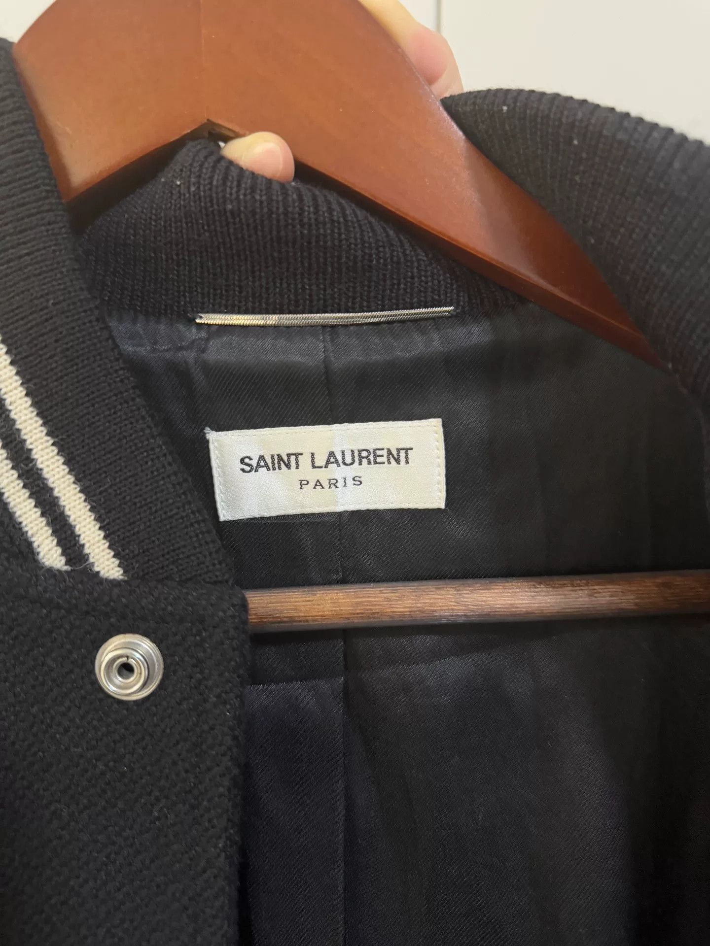 Saint Laurent Paris Saint Laurent Black White Varsity Jacket Size US S / EU 44-46 / 1 - 3 Thumbnail