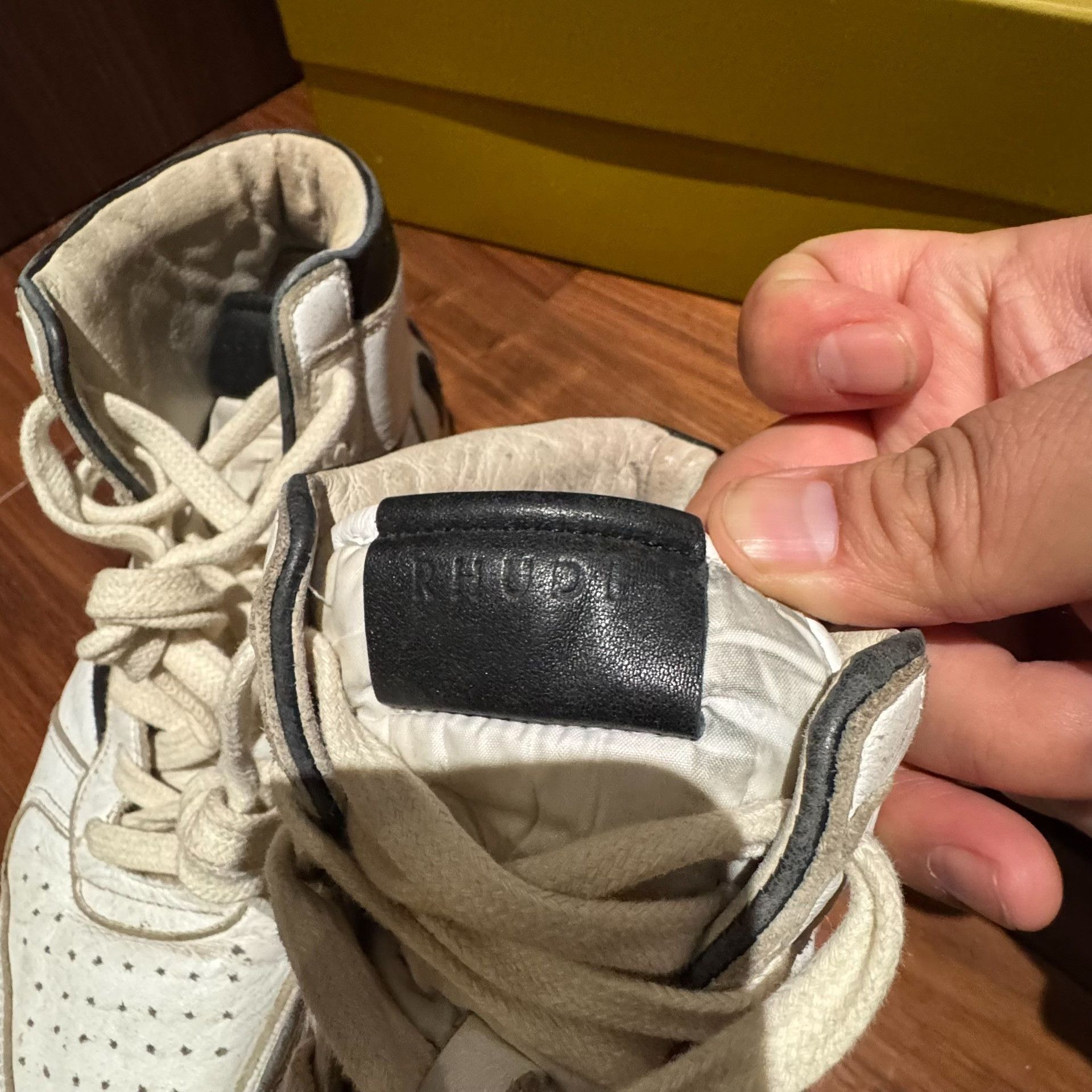 Rhude RHUDE RHECESS Super Vintage High-Top Leather Sneakers Size US 9 / EU 42 - 3 Thumbnail