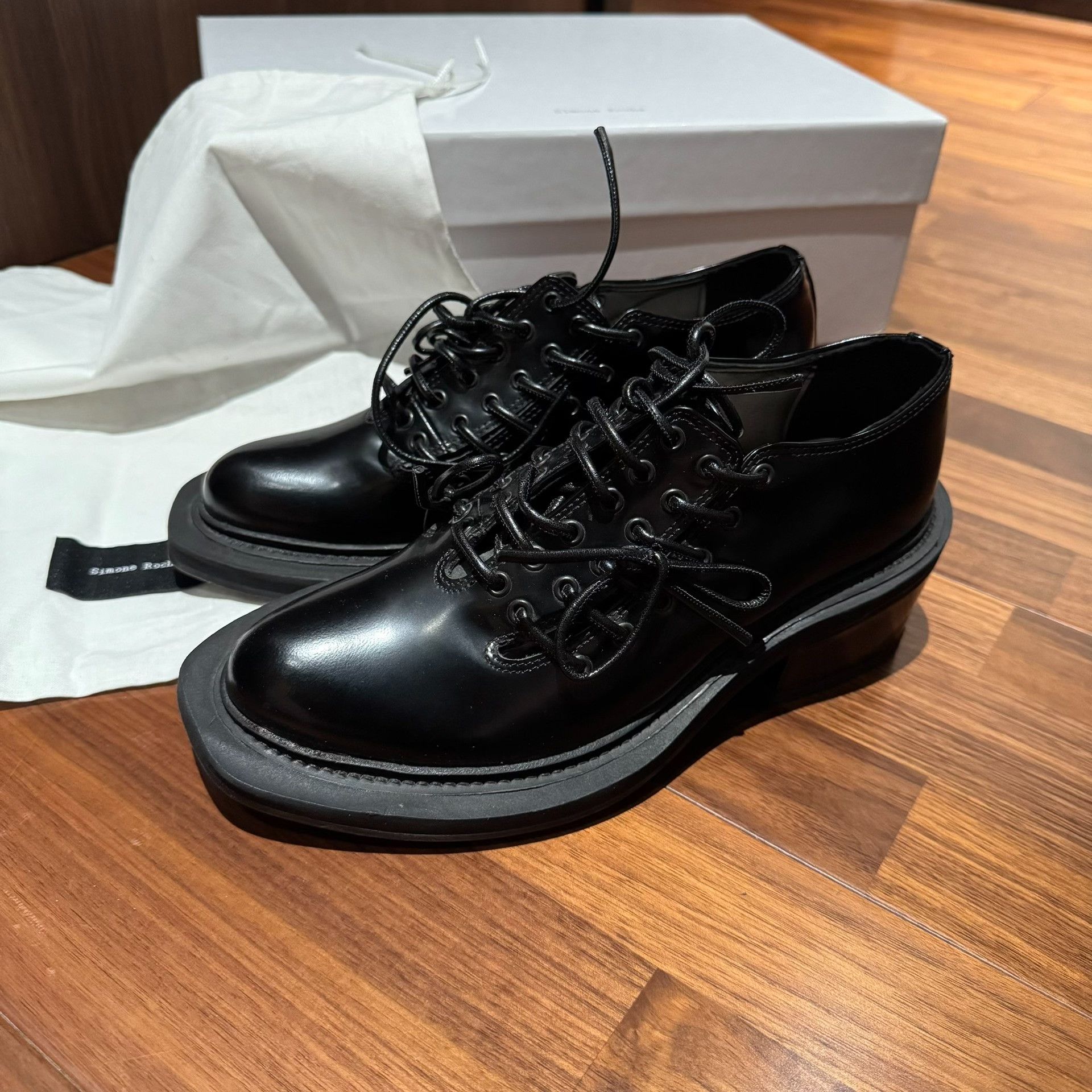 Simone Rocha Simone Rocha Classic Perforated Lace-Up Black Ankle Boots Size US 5 / IT 35 - 4 Thumbnail