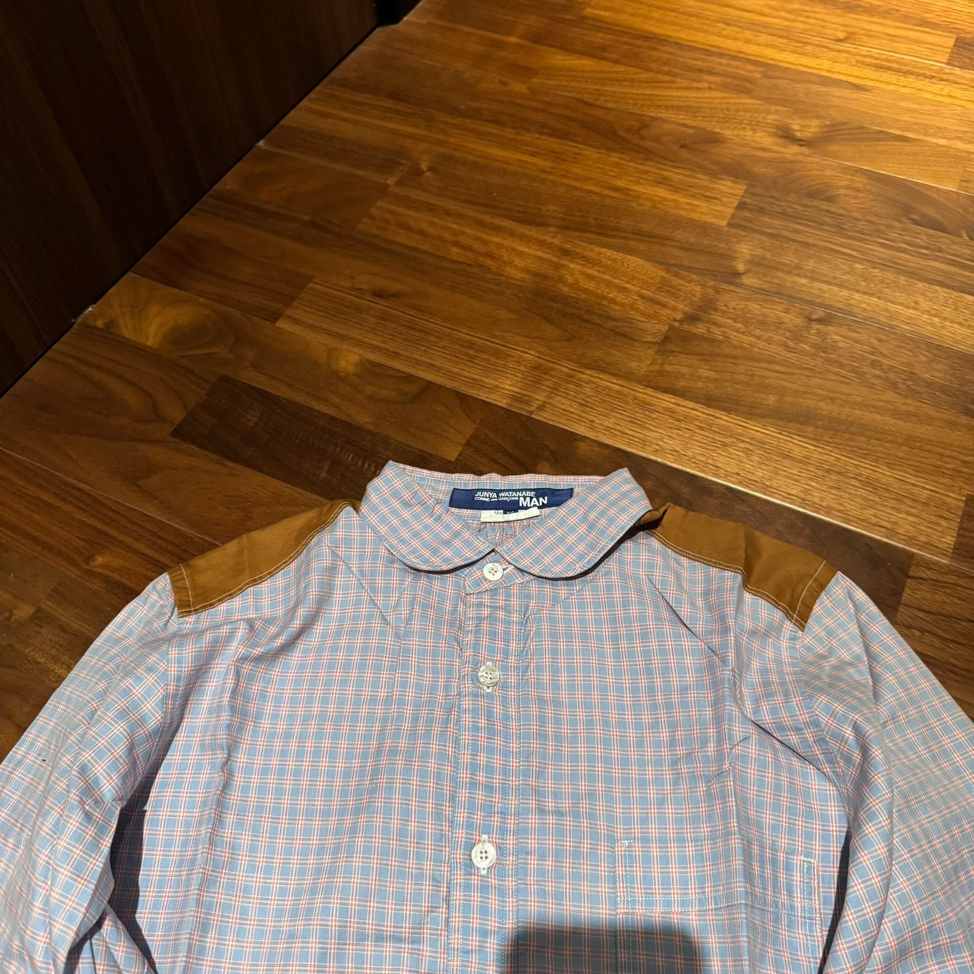 Junya Watanabe Junya Watanabe MAN CDG Pink Blue Check Shirt Size US XS / EU 42 / 0 - 3 Thumbnail