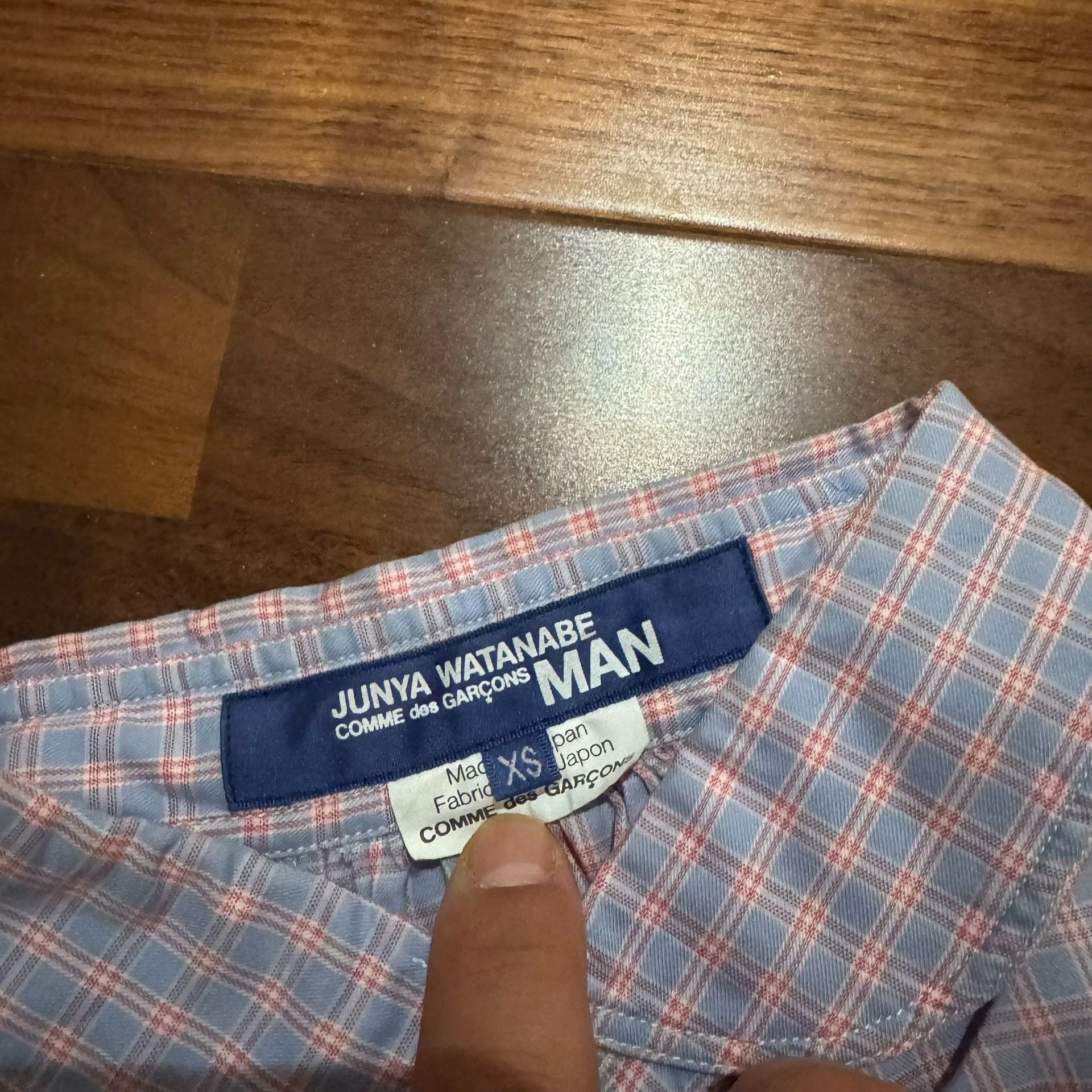 Junya Watanabe Junya Watanabe MAN CDG Pink Blue Check Shirt Size US XS / EU 42 / 0 - 5 Thumbnail