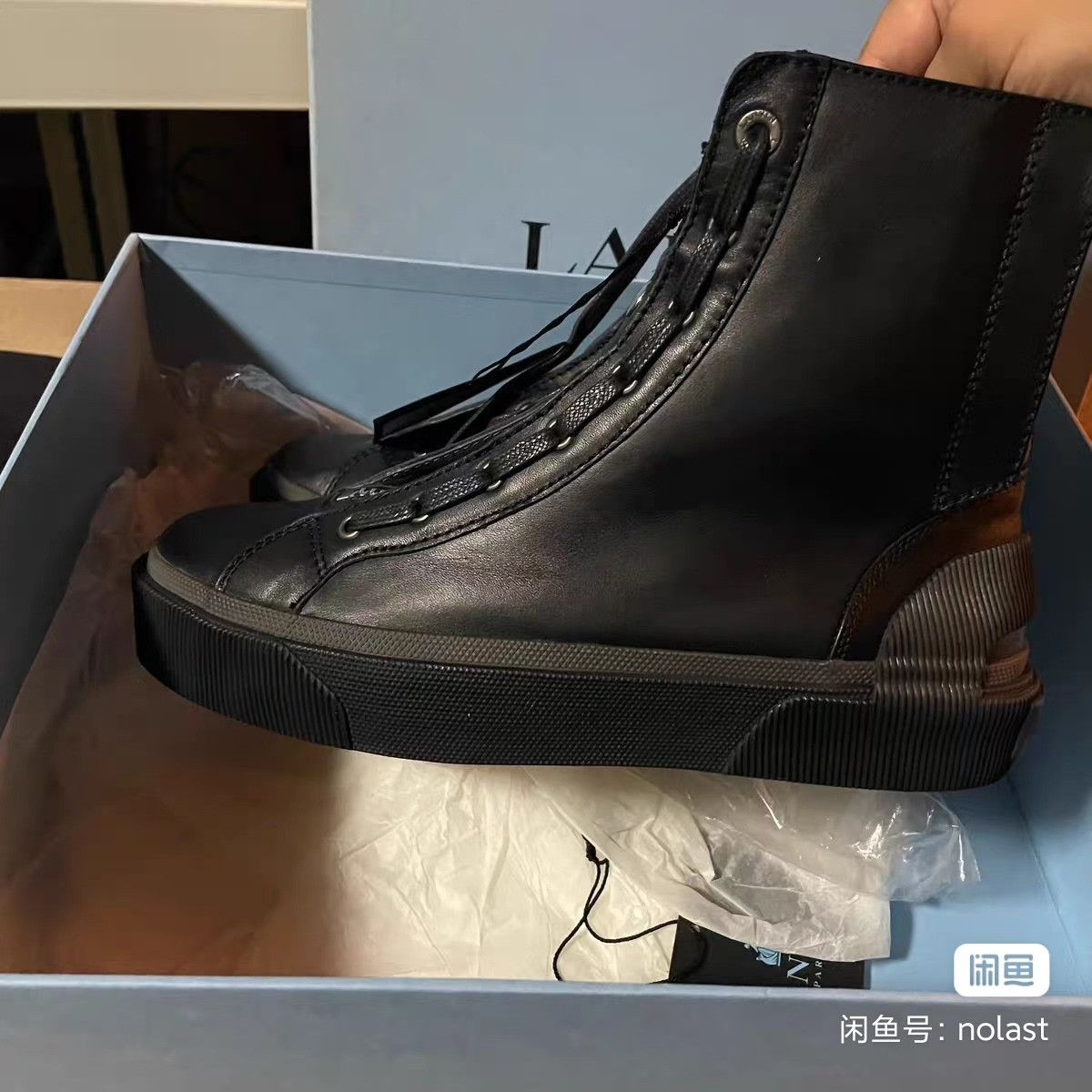 Lanvin Lanvin Men's High-Top Leather Boots Size US 9 / EU 42 - 2 Thumbnail