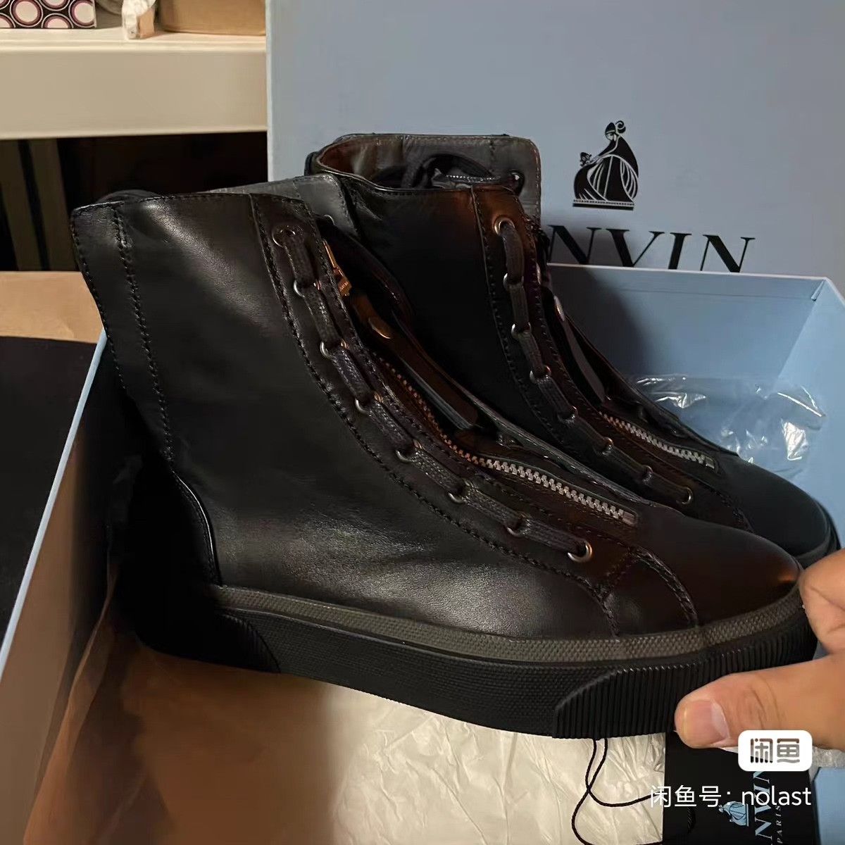 Lanvin Lanvin Men's High-Top Leather Boots Size US 9 / EU 42 - 3 Thumbnail