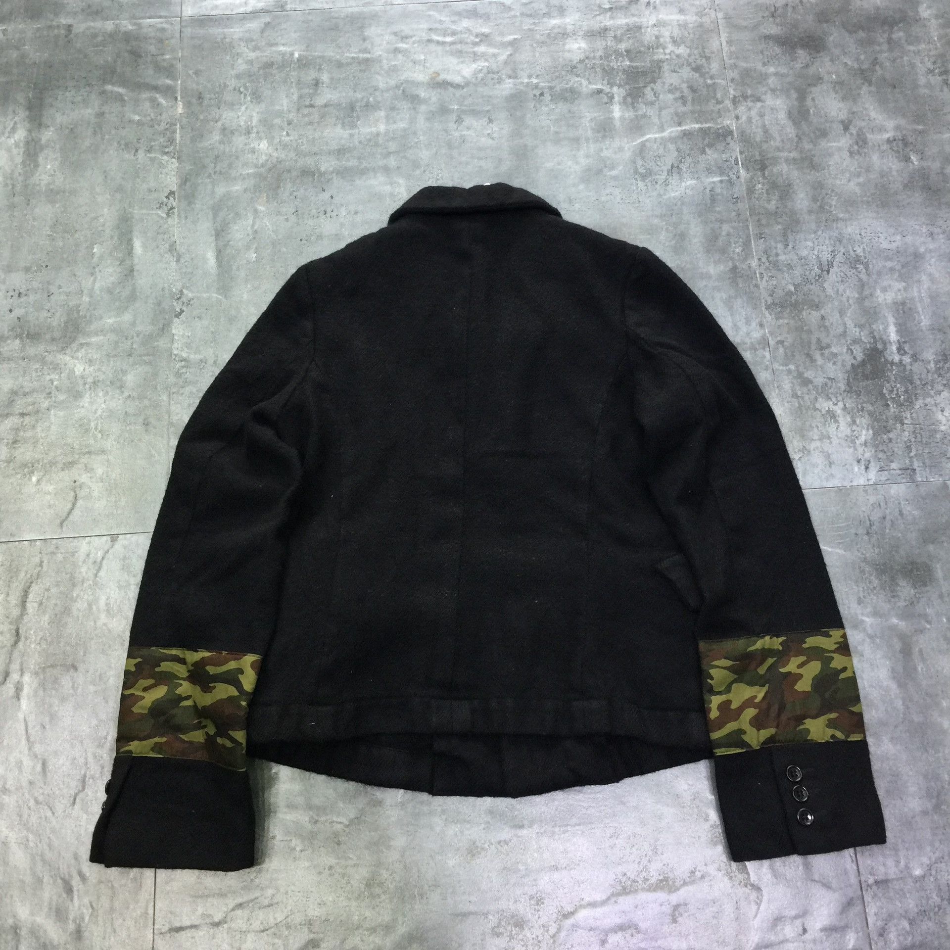 Comme des Garcons CDG Black Camo Patch Wool Blazer Size S / US 4 / IT 40 - 7 Thumbnail