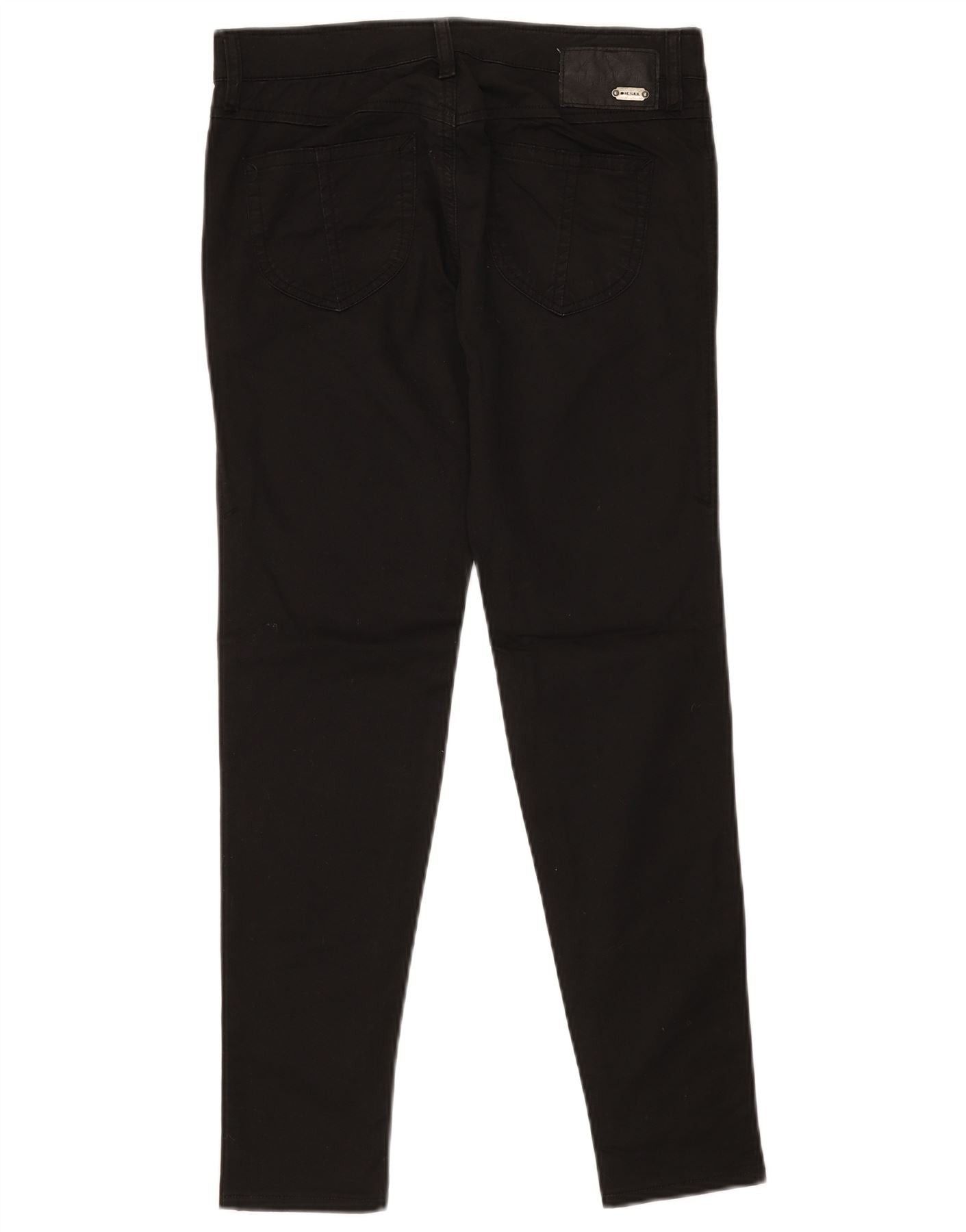 Diesel Womens Zivy Skinny Casual Trousers W28 L28 Black Cotton Size 24" / US 00 / IT 34 - 2 Thumbnail