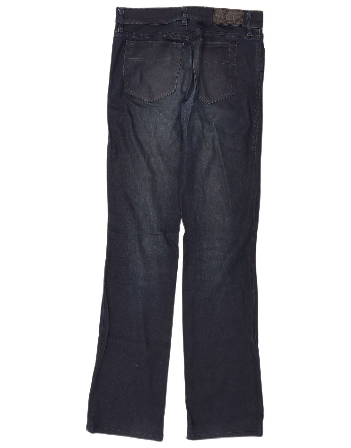 Diesel Womens Regular Fit Slim Bootcut Jeans W26 L32 Navy Blue Cott Size 42" / US 20 - 2 Thumbnail