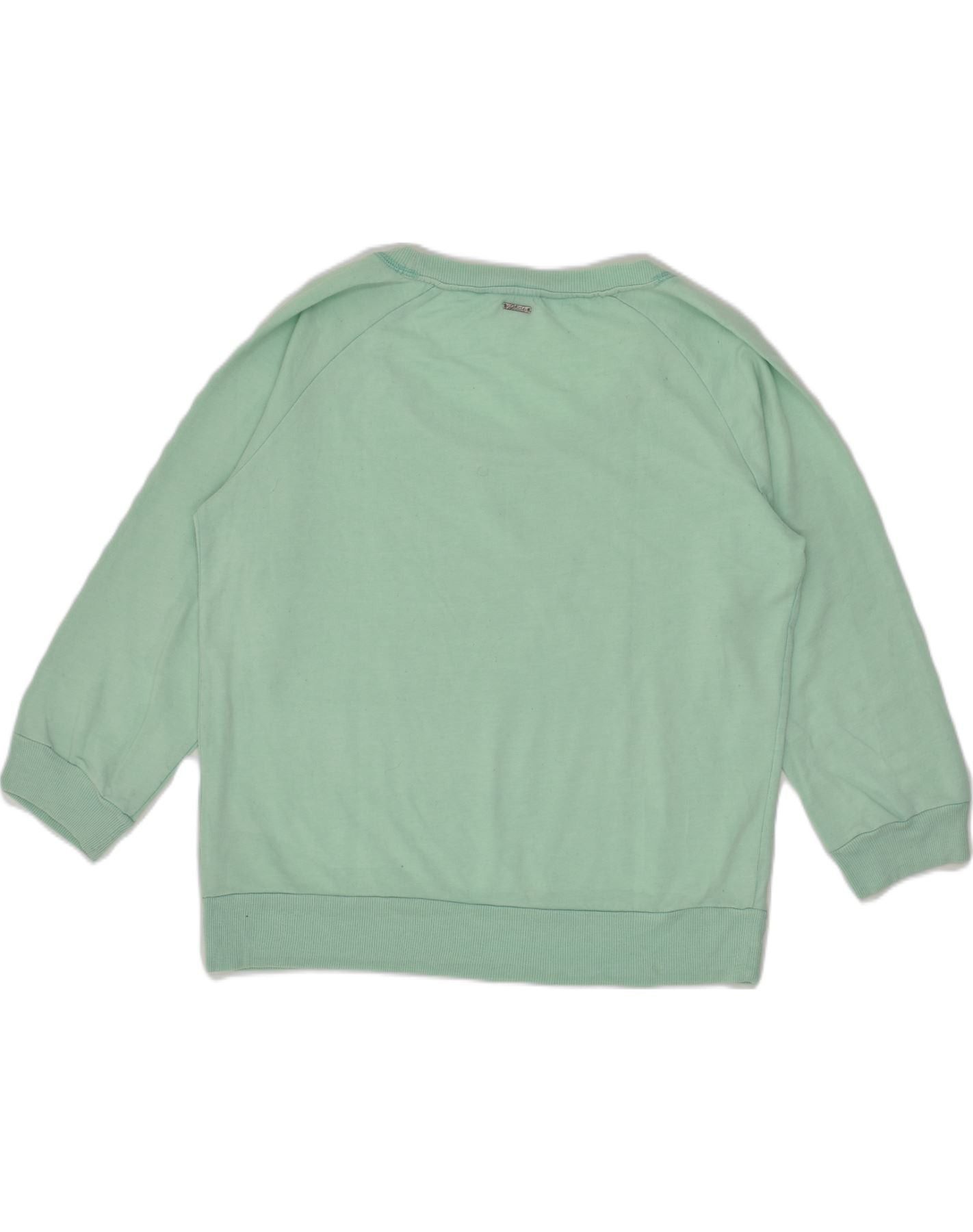 Diesel Womens Graphic Hoodie Jumper UK 14 Medium Green Polyester Size L / US 10 / IT 46 - 2 Thumbnail