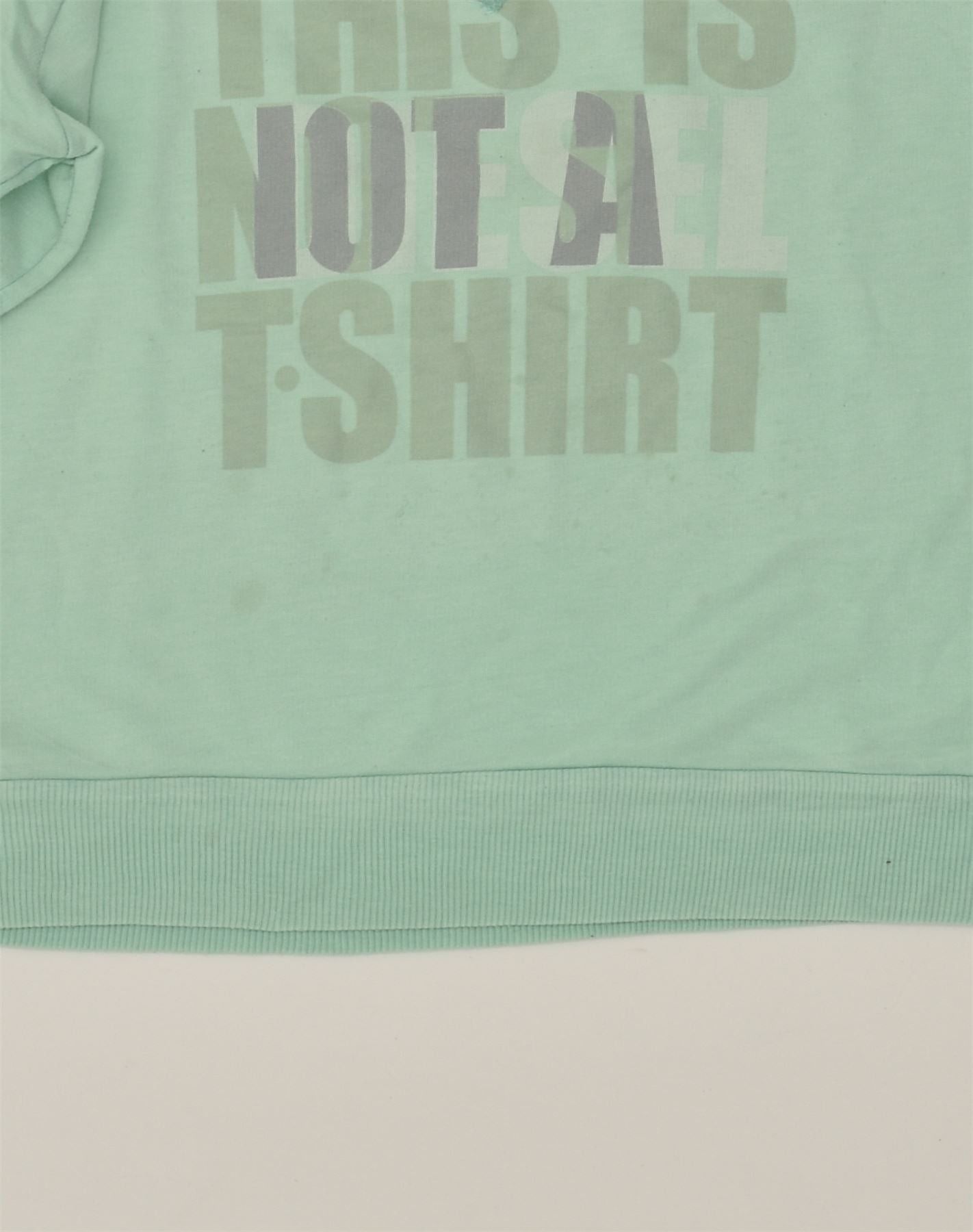 Diesel Womens Graphic Hoodie Jumper UK 14 Medium Green Polyester Size L / US 10 / IT 46 - 3 Thumbnail