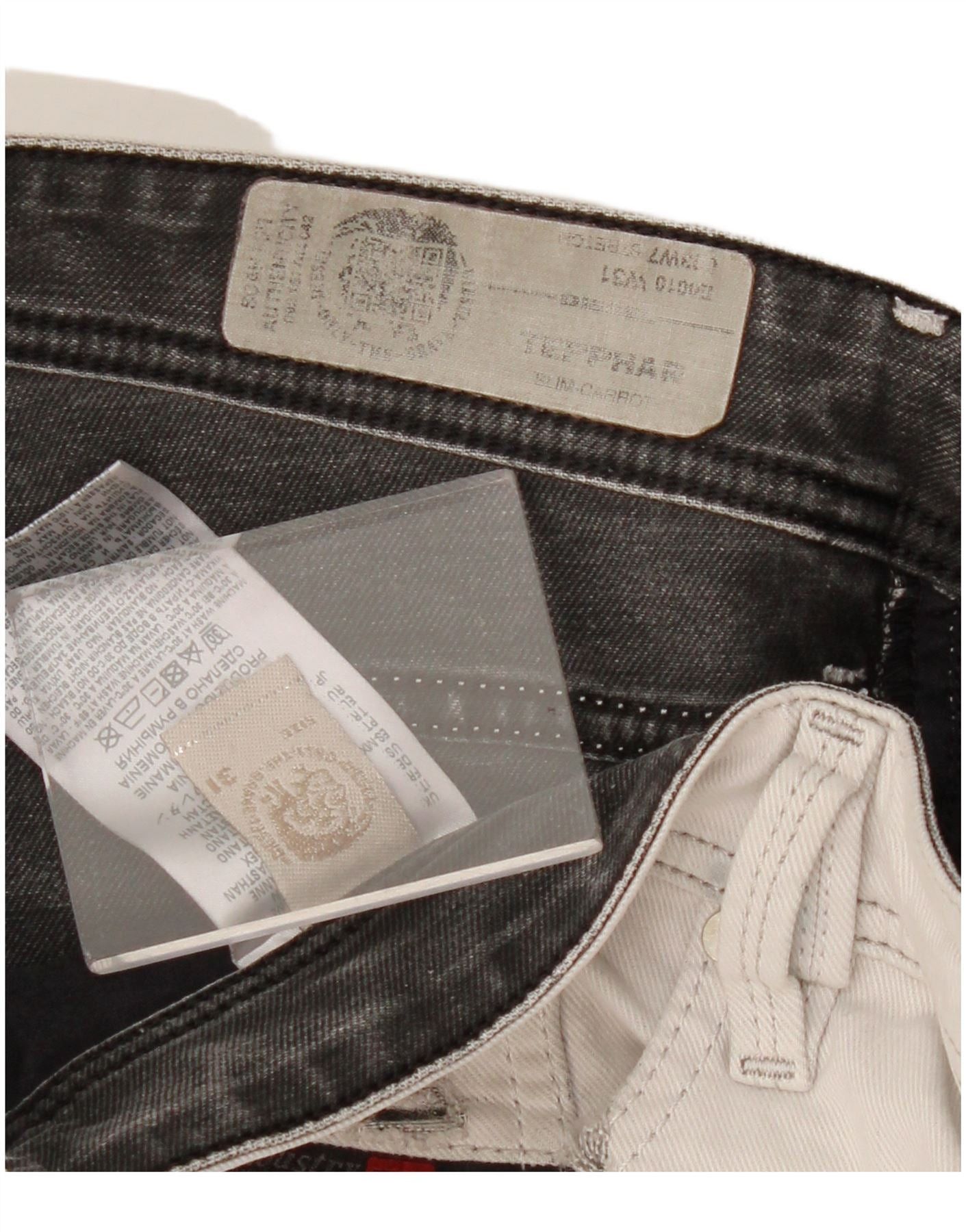 Diesel Mens Tepphar Distressed Carrot Slim Jeans W31 L31 Grey Cotto Size US 31 - 3 Thumbnail