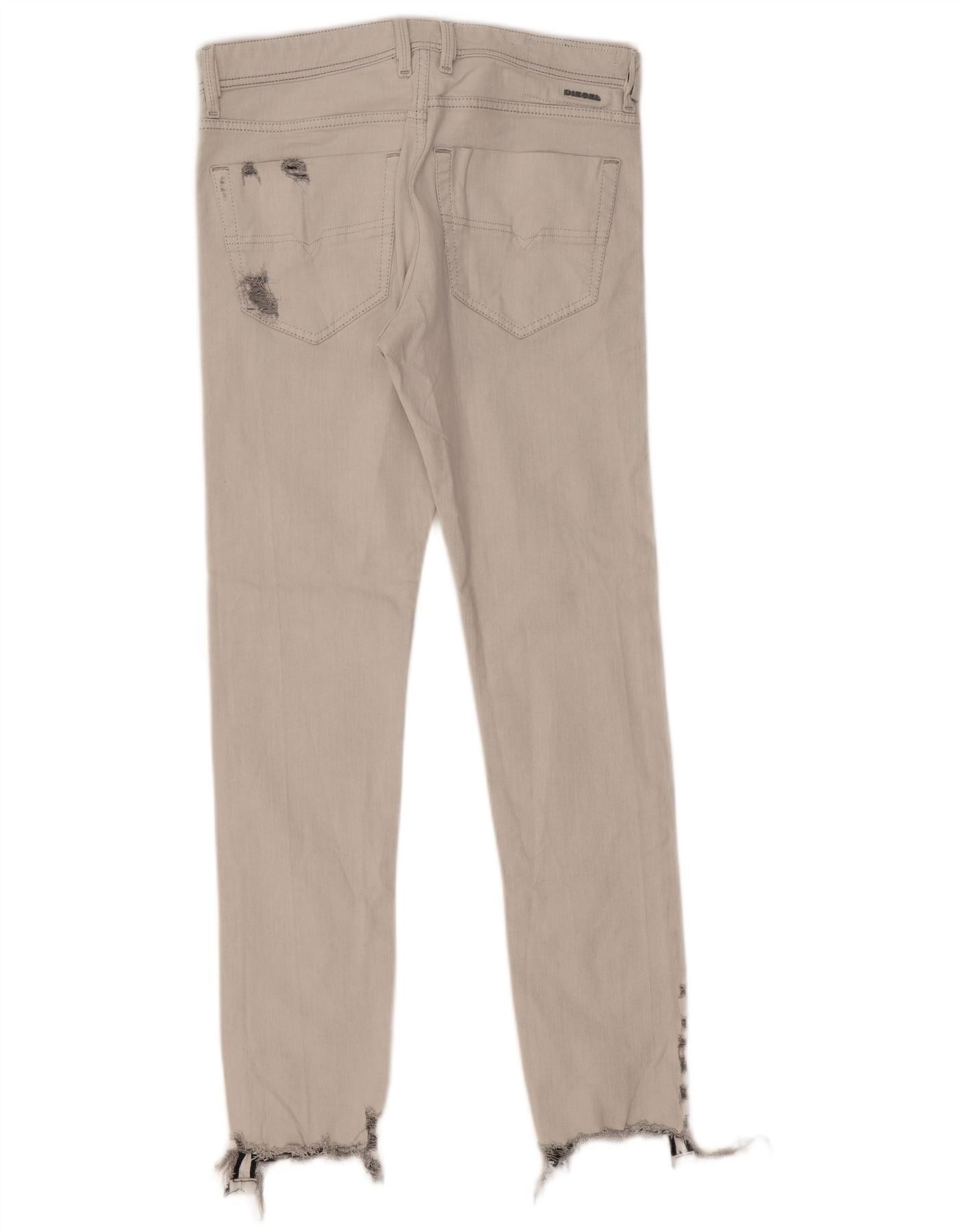 Diesel Mens Tepphar Distressed Carrot Slim Jeans W31 L31 Grey Cotto Size US 31 - 2 Thumbnail
