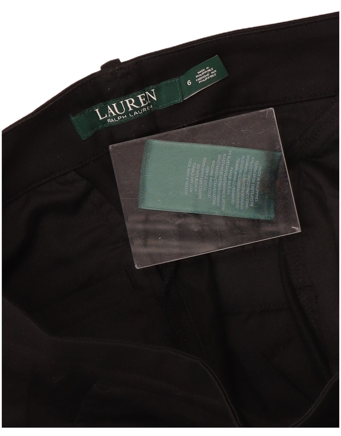 Ralph Lauren Womens Slim Chino Trousers US 6 Medium W32 L26 Black Cotton Size 26" / US 2 / IT 38 - 3 Thumbnail