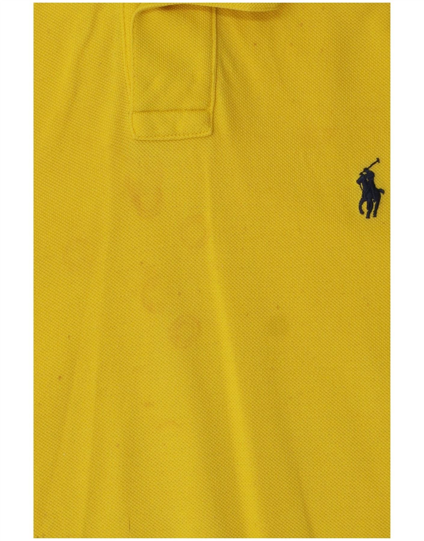 Polo Ralph Lauren Mens Custom Fit Polo Shirt Small Yellow Cotton Size US S / EU 44-46 / 1 - 3 Thumbnail