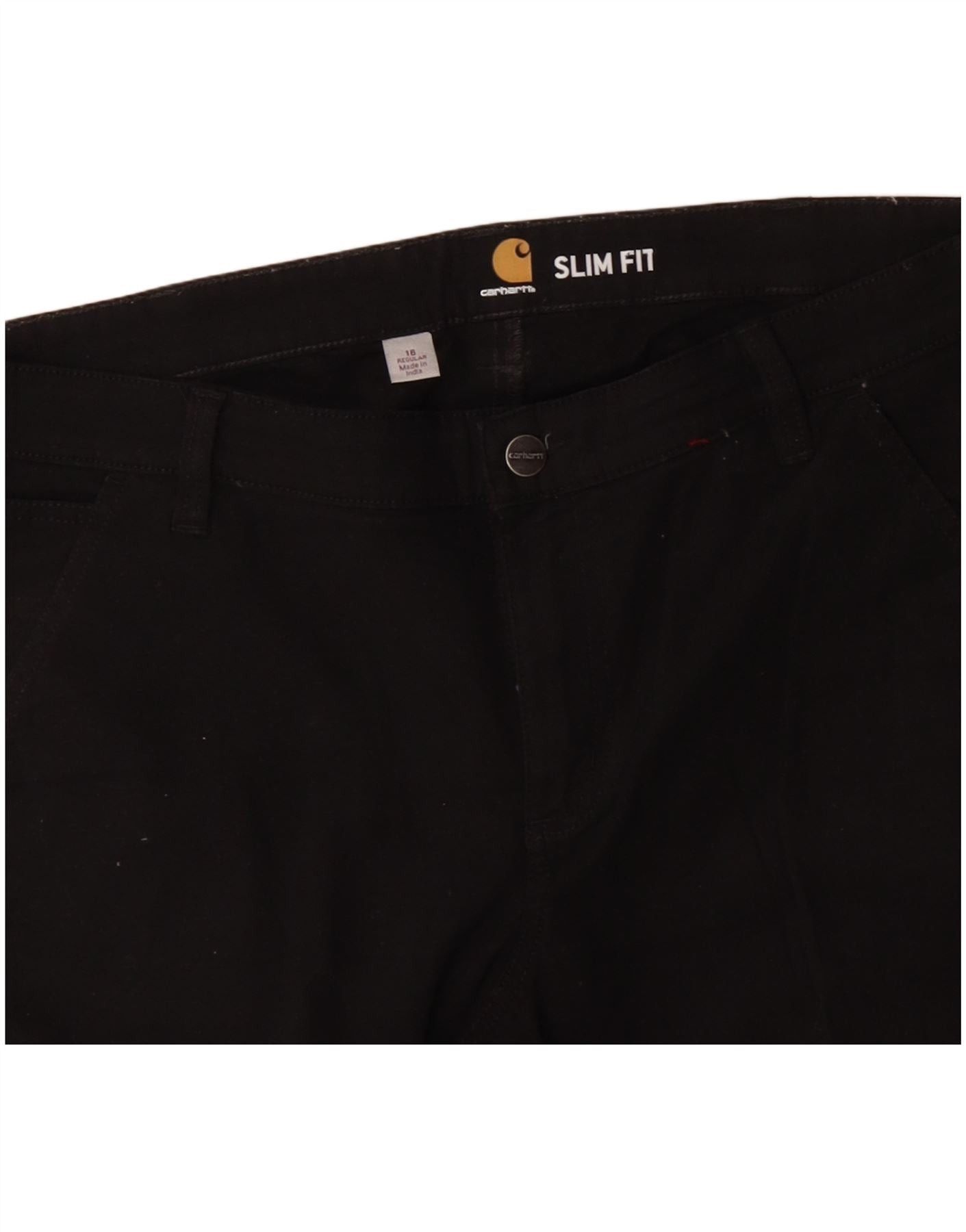 Carhartt Womens Slim Fit Cargo Cropped Trousers US 16 2XL W36 L26 Bla Size 34" / US 12 / IT 48 - 3 Thumbnail