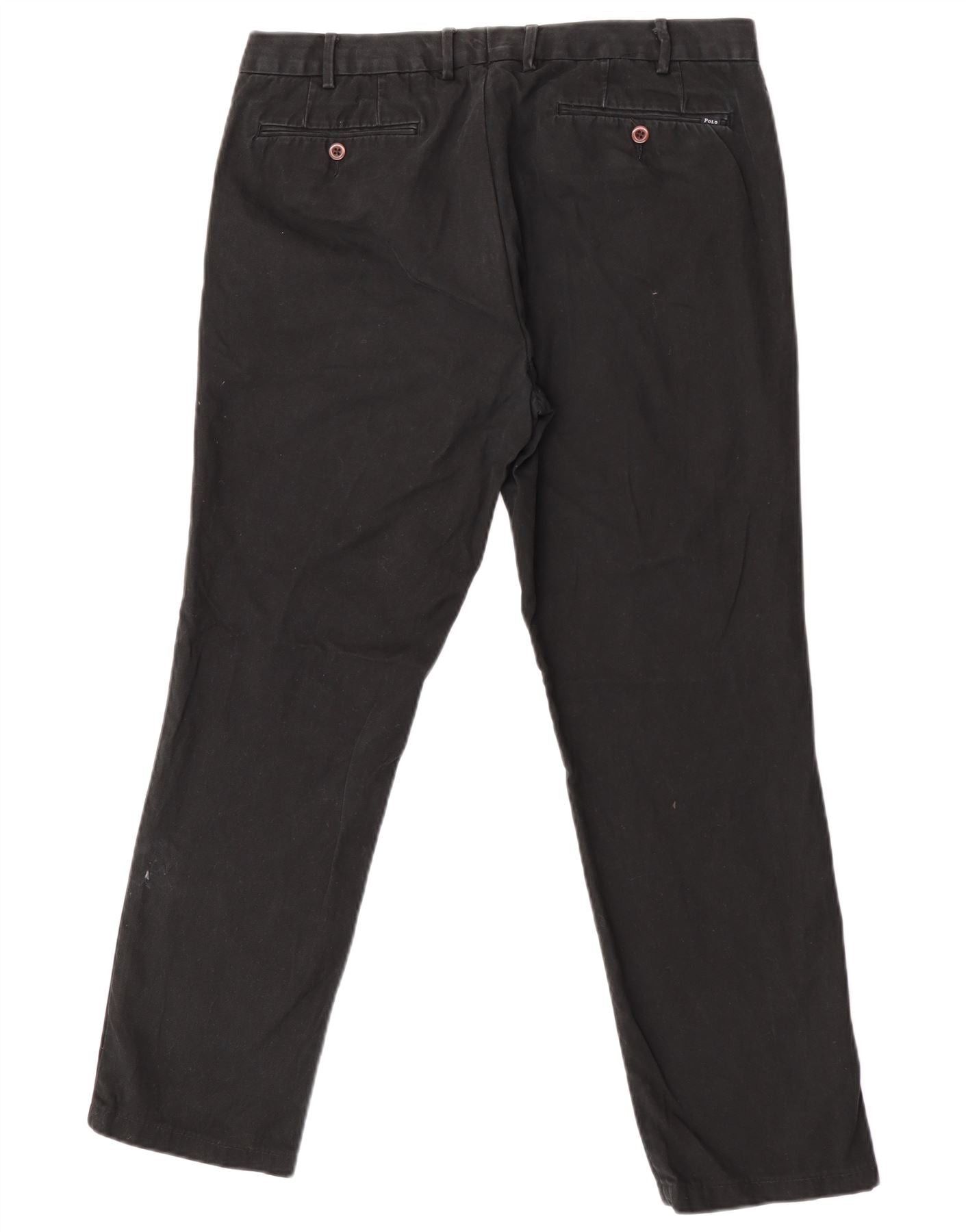Polo Ralph Lauren Womens Slim Fit Suit Trousers W34 L29 Black Cotton Size 25" / US 0 / IT 36 - 2 Thumbnail