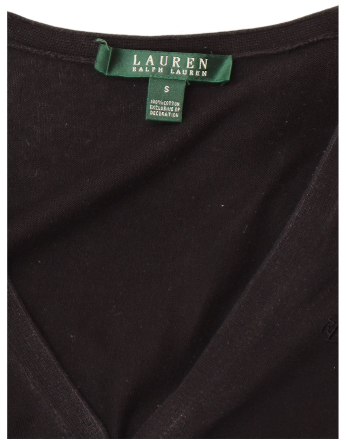 Ralph Lauren Womens Cardigan Sweater UK 10 Small Black Size XS / US 0-2 / IT 36-38 - 3 Thumbnail