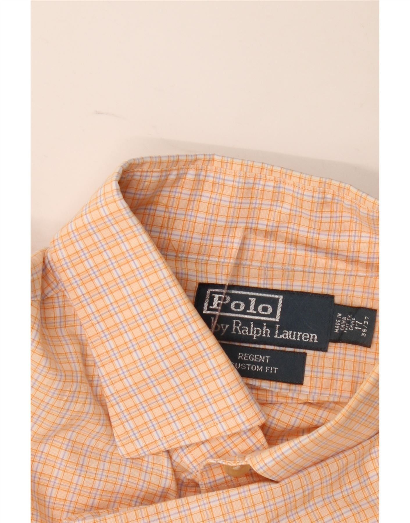 Polo Ralph Lauren Mens Regent Custom Fit Shirt 17 XL Orange Check Size US XL / EU 56 / 4 - 4 Thumbnail