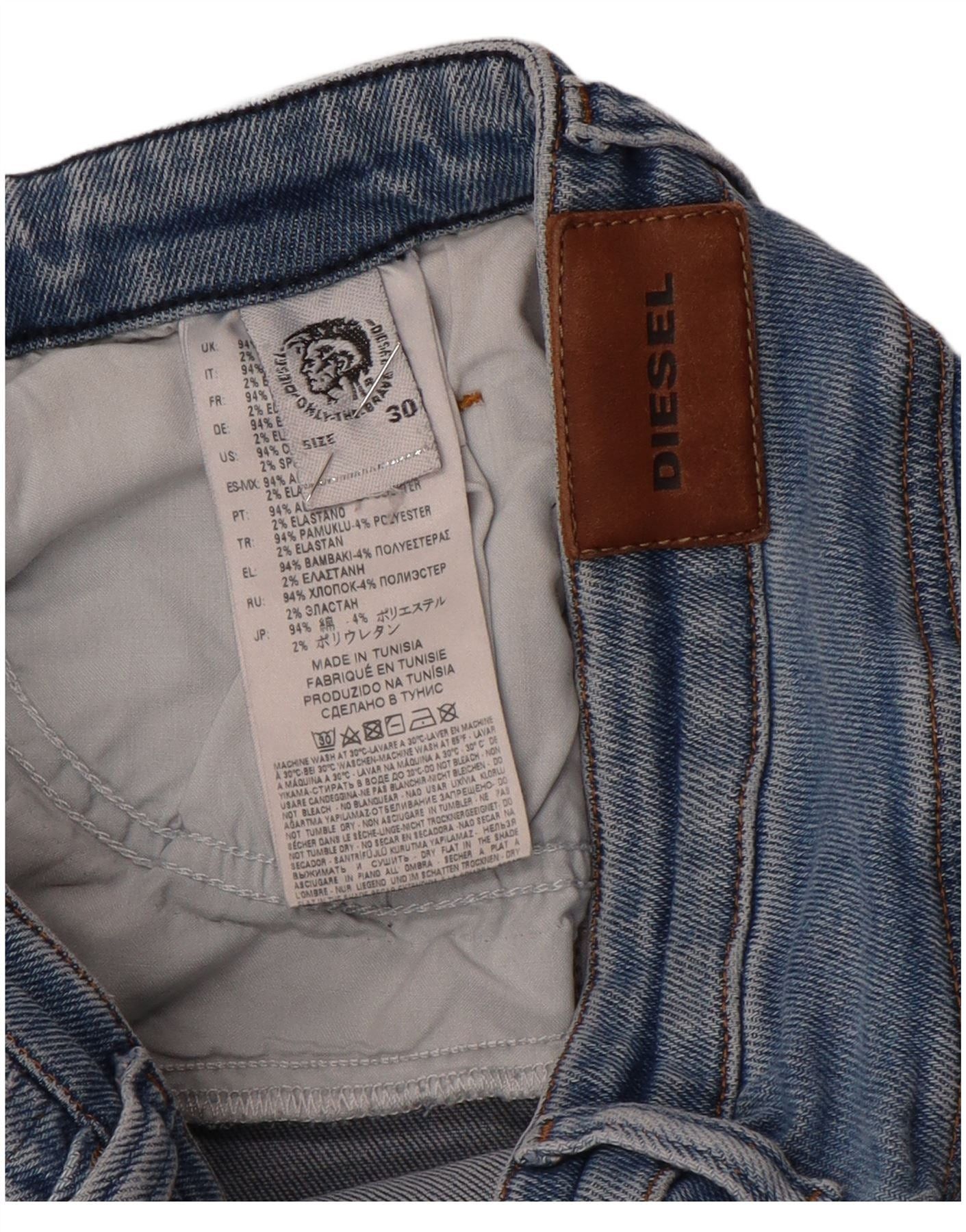 Diesel Womens Distressed Slim Jeans W30 L27 Blue Cotton Size 42" / US 20 - 4 Thumbnail