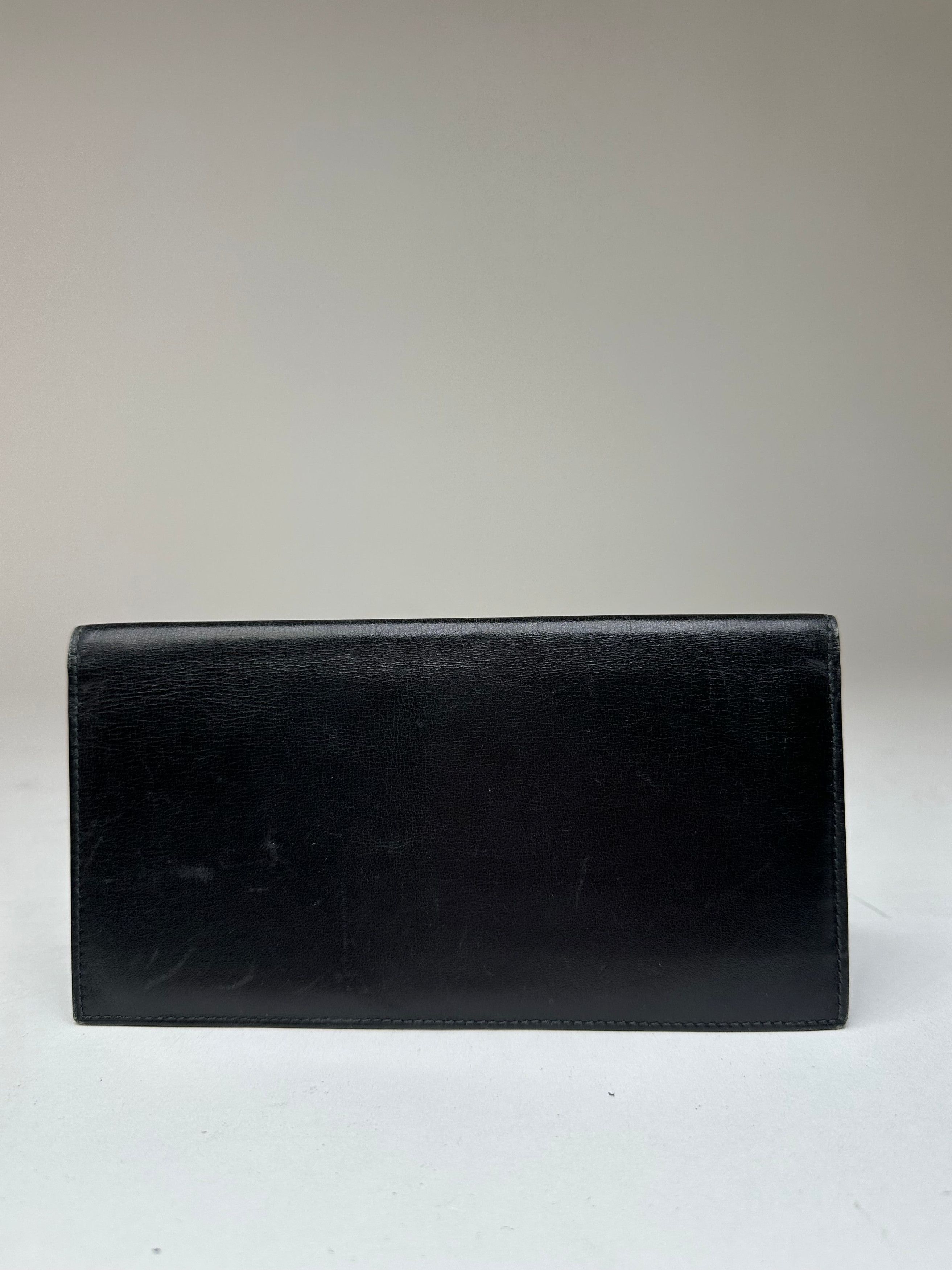 Celine Vintage Paris Leather Card Holder Black Size ONE SIZE - 3 Thumbnail