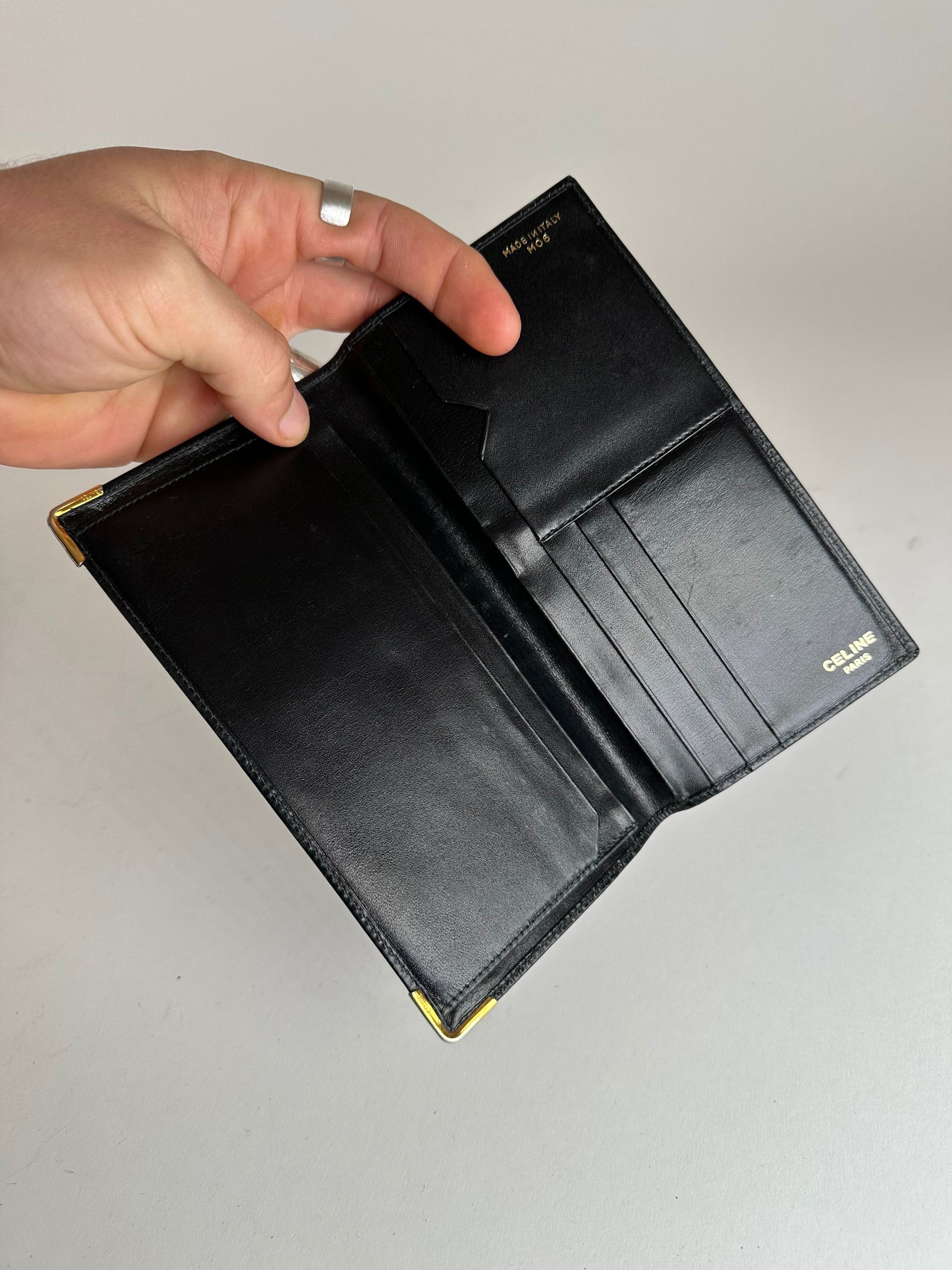 Celine Vintage Paris Leather Card Holder Black Size ONE SIZE - 4 Thumbnail