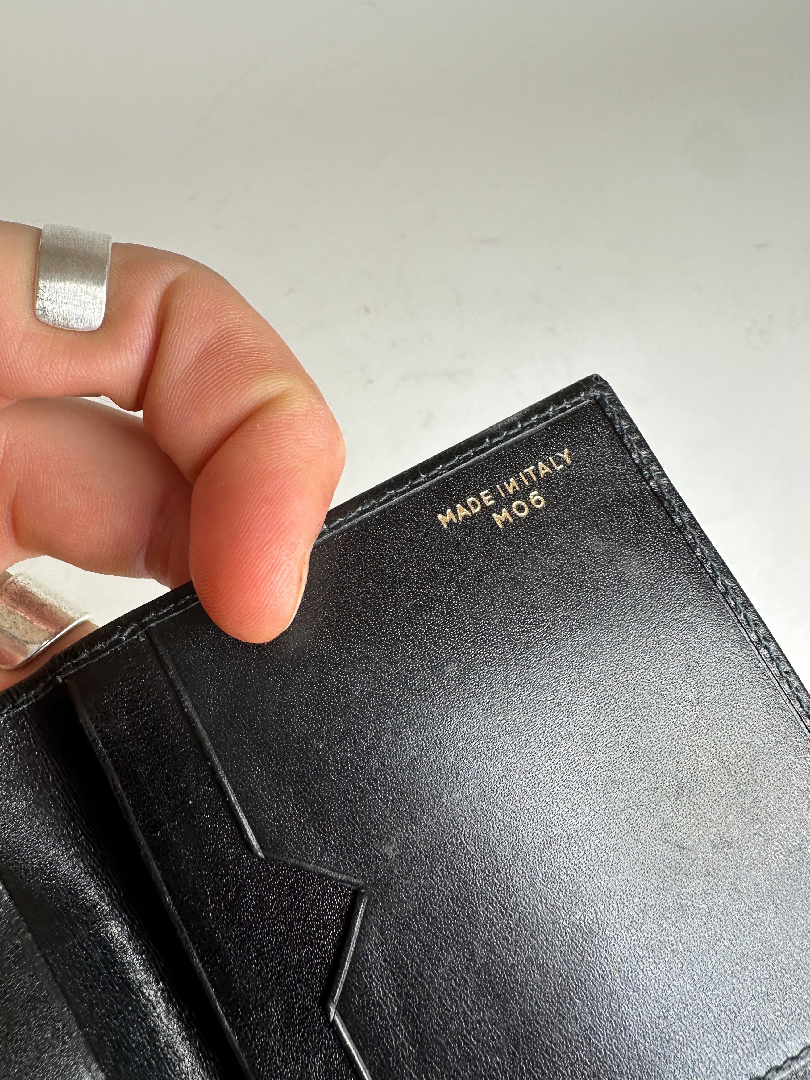 Celine Vintage Paris Leather Card Holder Black Size ONE SIZE - 7 Thumbnail