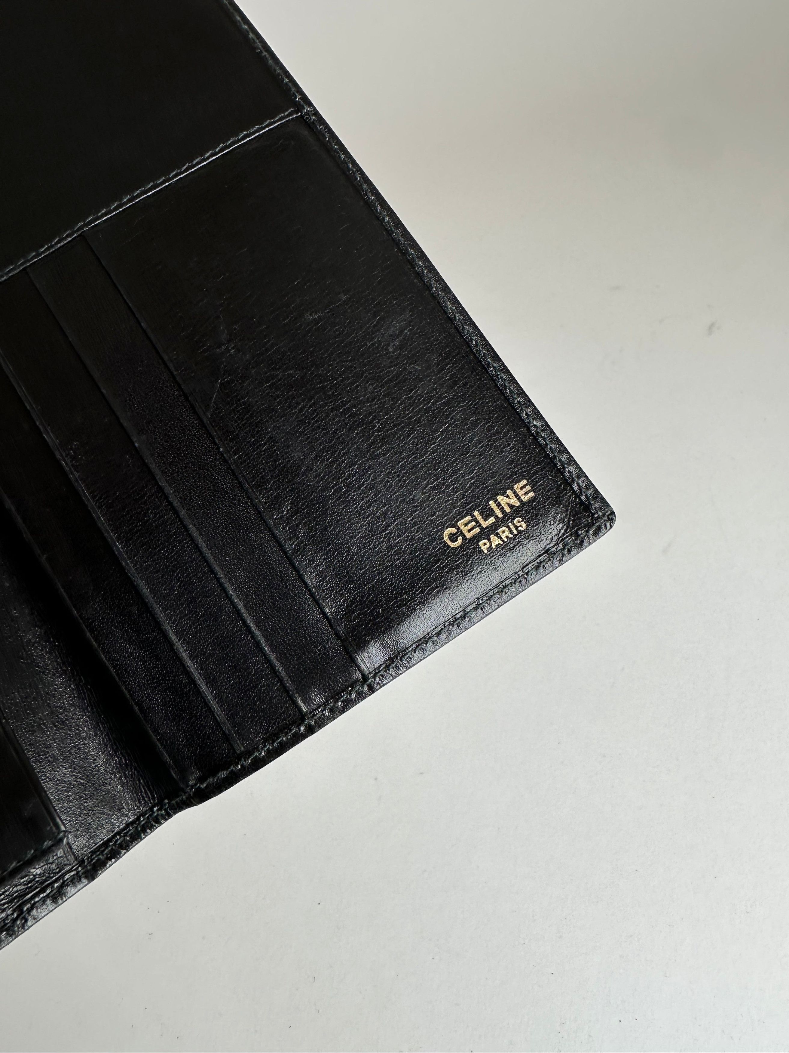 Celine Vintage Paris Leather Card Holder Black Size ONE SIZE - 6 Thumbnail