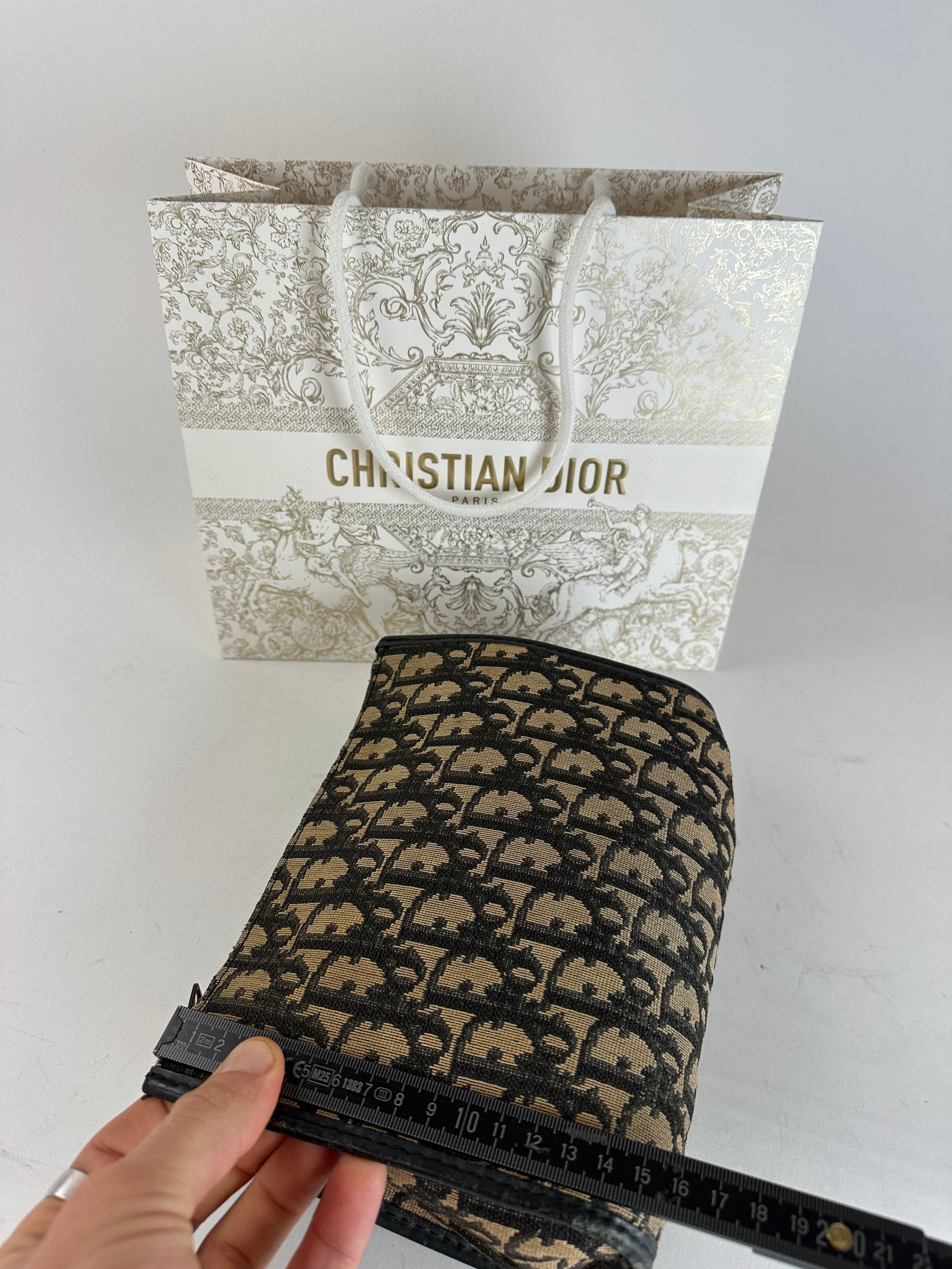 Dior Vintage Oblique Monogram Clutch Beige Navy Size ONE SIZE - 12 Thumbnail