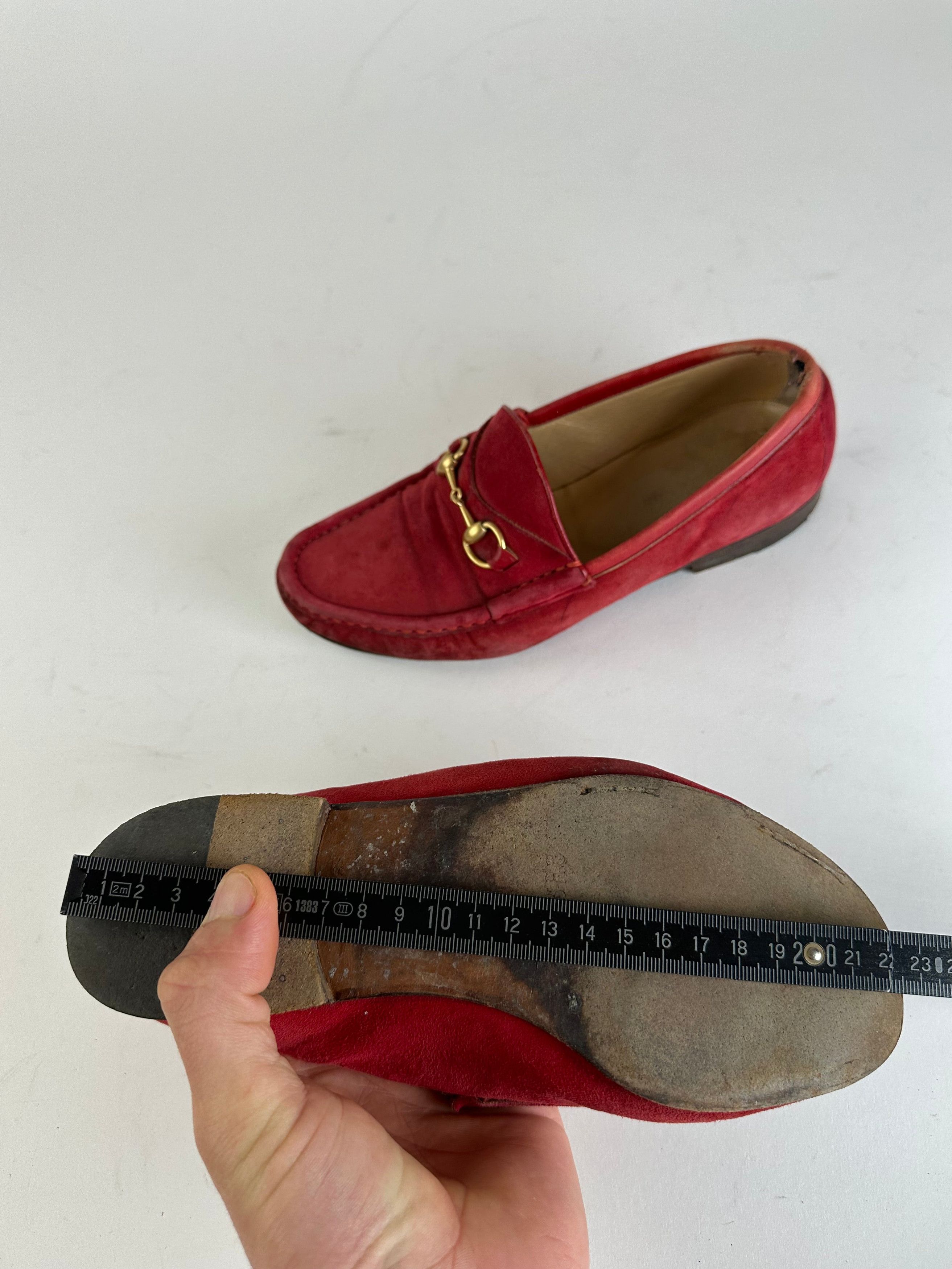 Gucci Vintage Horsebit Suede Loafer Red 36,5 Size US 5.5 / IT 35.5 - 9 Thumbnail
