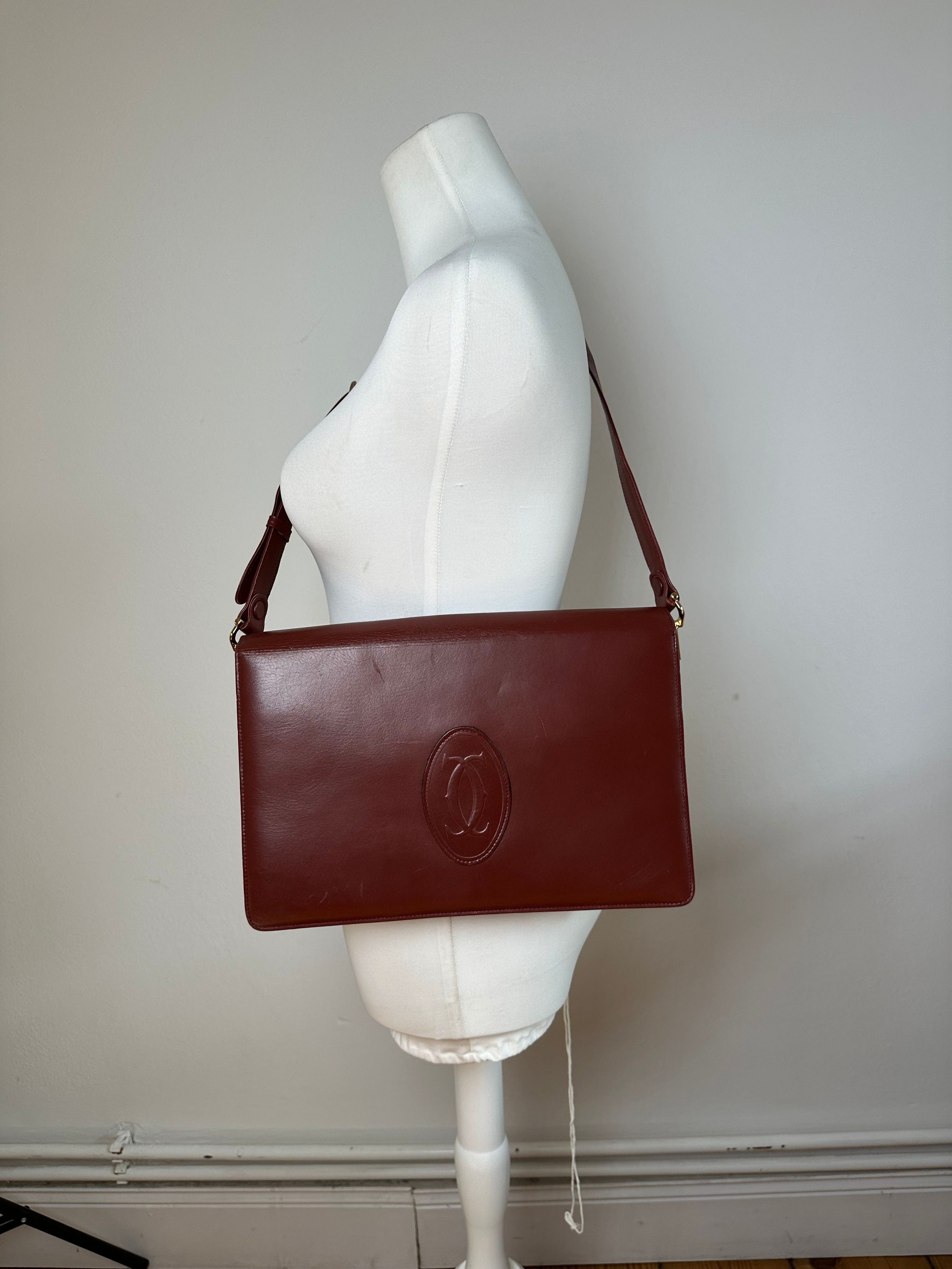 Other Vintage Cartier Leather Multiway Bag Burgundy Size ONE SIZE - 5 Thumbnail