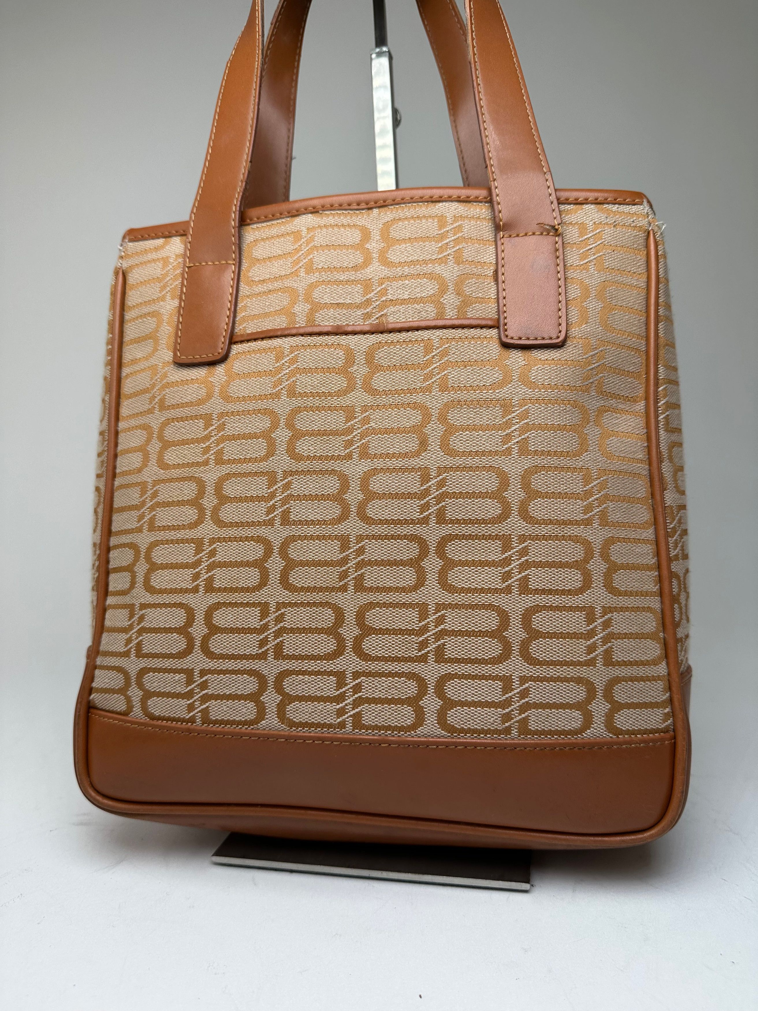 Balenciaga Vintage BB Monogram Handbag Beige Orange-Brown Size ONE SIZE - 6 Thumbnail