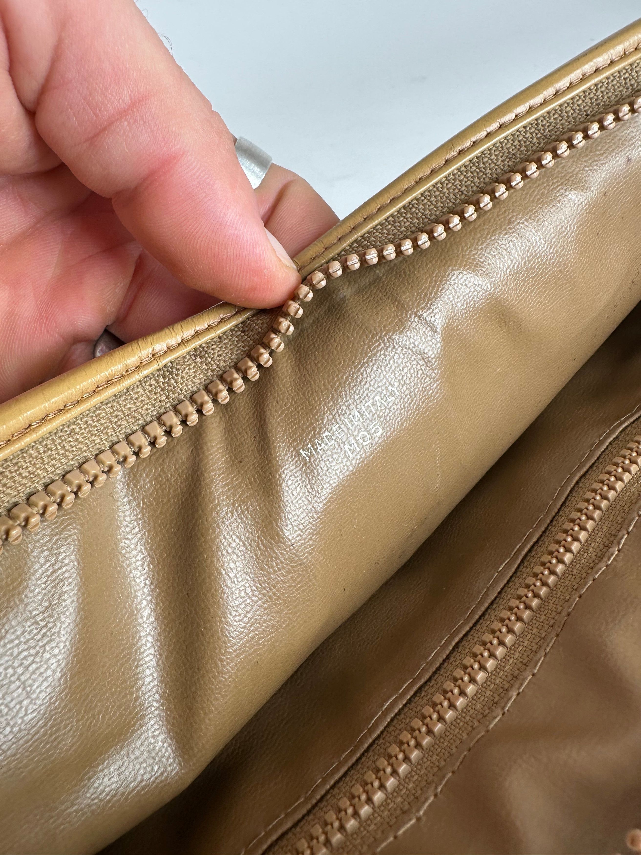 Celine Vintage Triomphe Monogram Leather Clutch Beige Gold Brown Size ONE SIZE - 5 Thumbnail