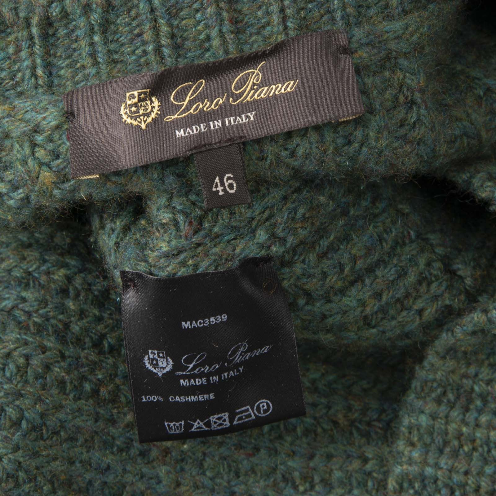 Loro Piana Green Cashmere Knit Jumper Size L / US 10 / IT 46 - 5 Thumbnail