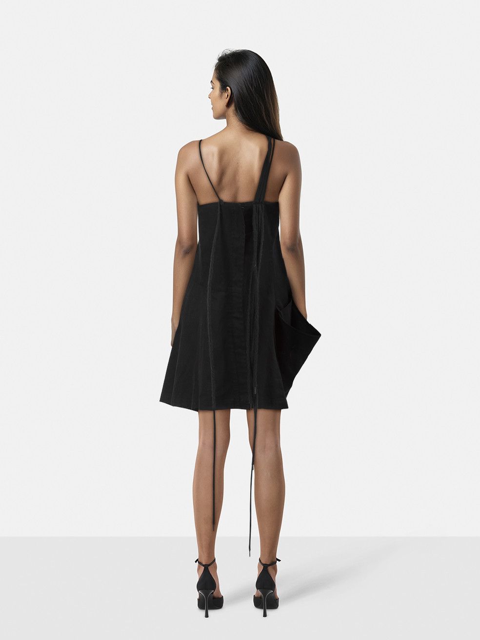Yohji Yamamoto Black Rope Strap Mini Dress Size S / US 4 / IT 40 - 2 Thumbnail