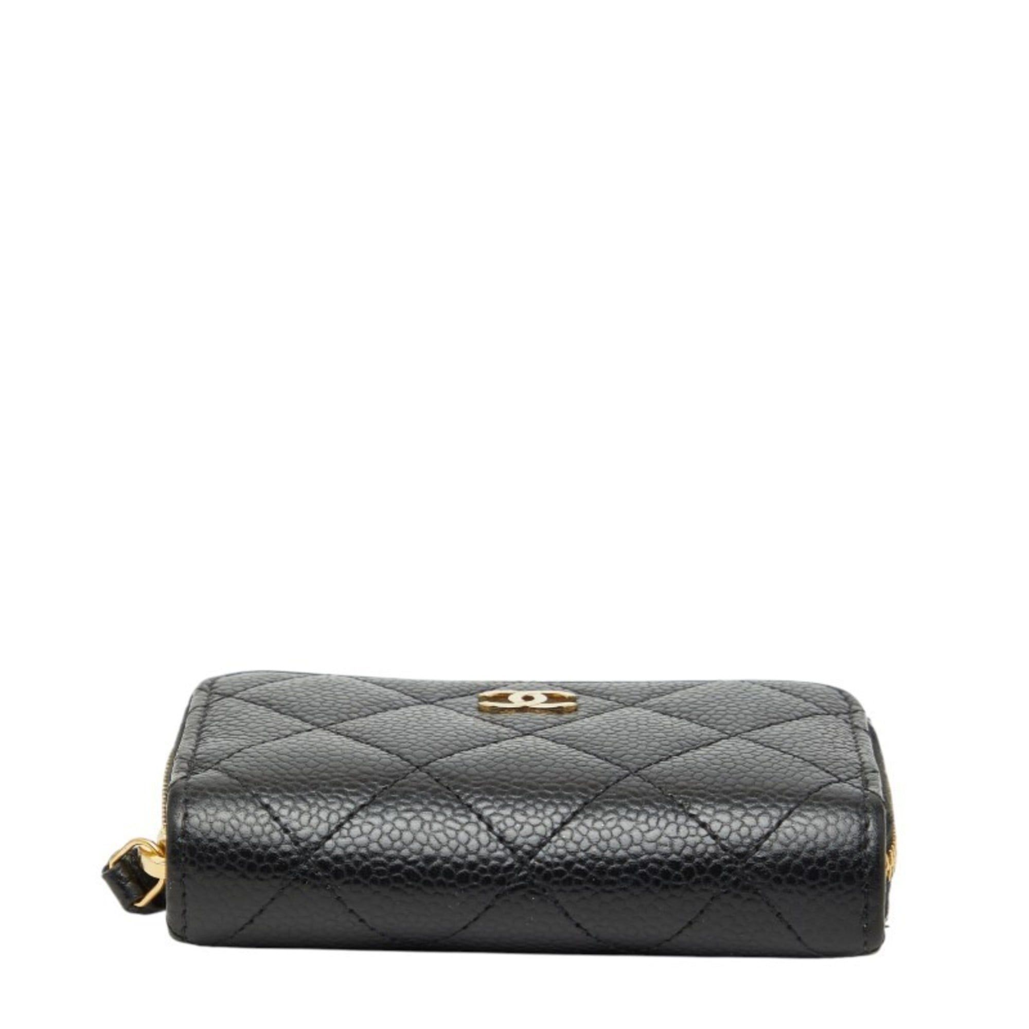 Chanel Chanel Coco Mark Matelassé Classic Zip Coin Purse Wallet/Coin Case AP0216 Black Caviar Leather Women's CHANEL Size ONE SIZE - 3 Thumbnail