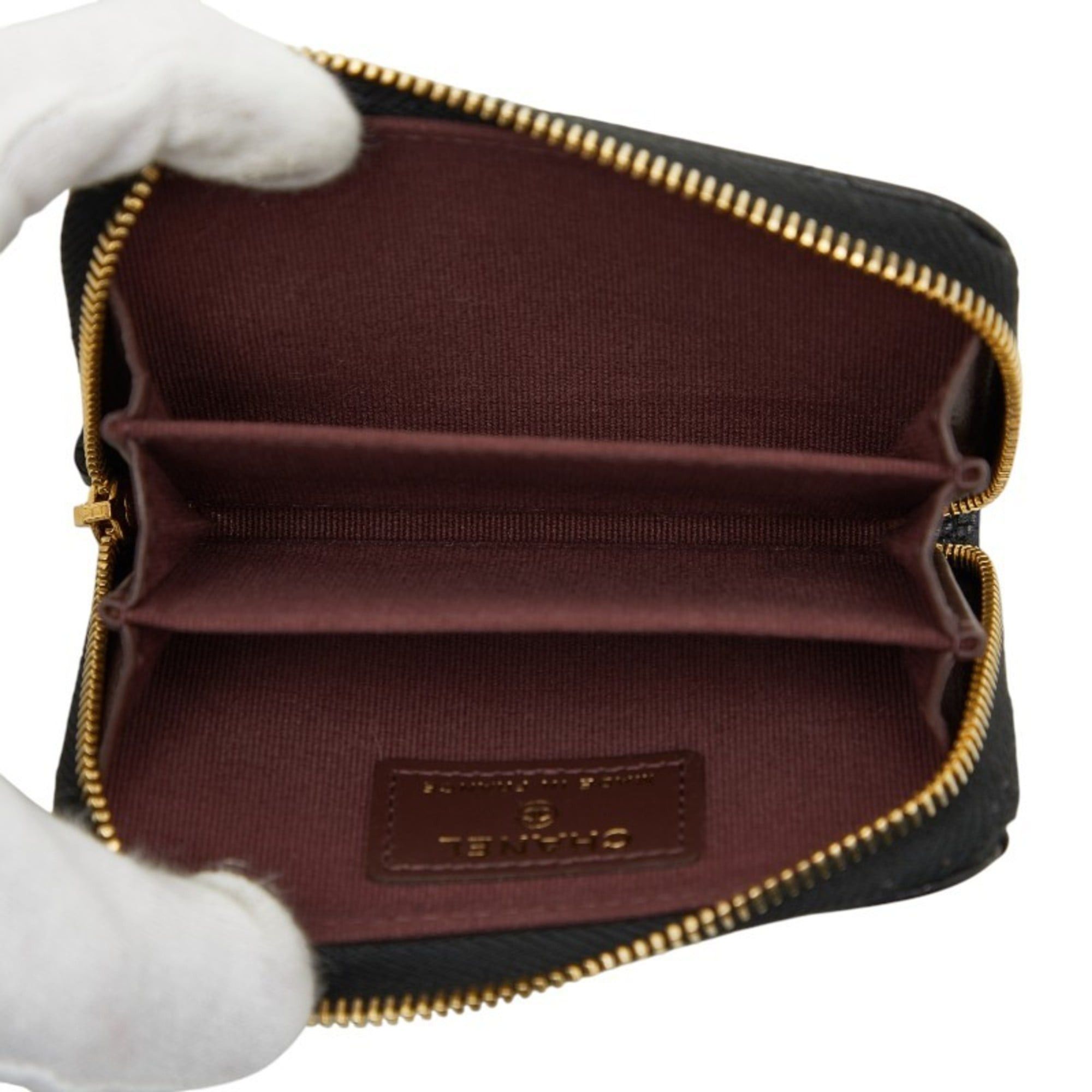 Chanel Chanel Coco Mark Matelassé Classic Zip Coin Purse Wallet/Coin Case AP0216 Black Caviar Leather Women's CHANEL Size ONE SIZE - 7 Thumbnail