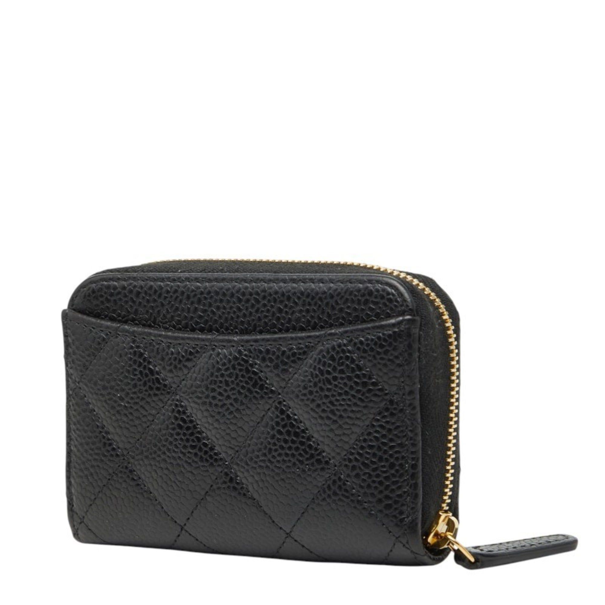 Chanel Chanel Coco Mark Matelassé Classic Zip Coin Purse Wallet/Coin Case AP0216 Black Caviar Leather Women's CHANEL Size ONE SIZE - 2 Thumbnail