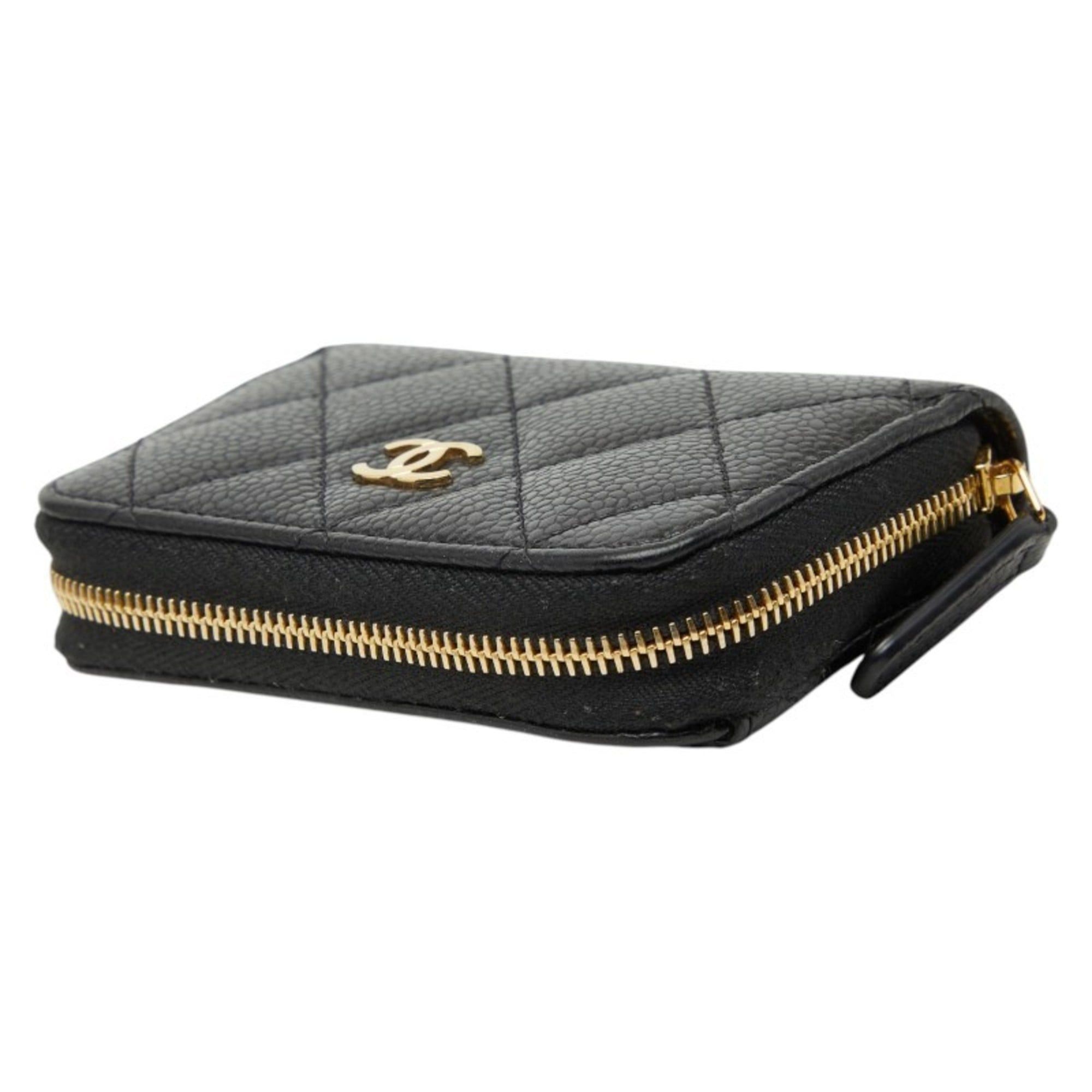 Chanel Chanel Coco Mark Matelassé Classic Zip Coin Purse Wallet/Coin Case AP0216 Black Caviar Leather Women's CHANEL Size ONE SIZE - 5 Thumbnail