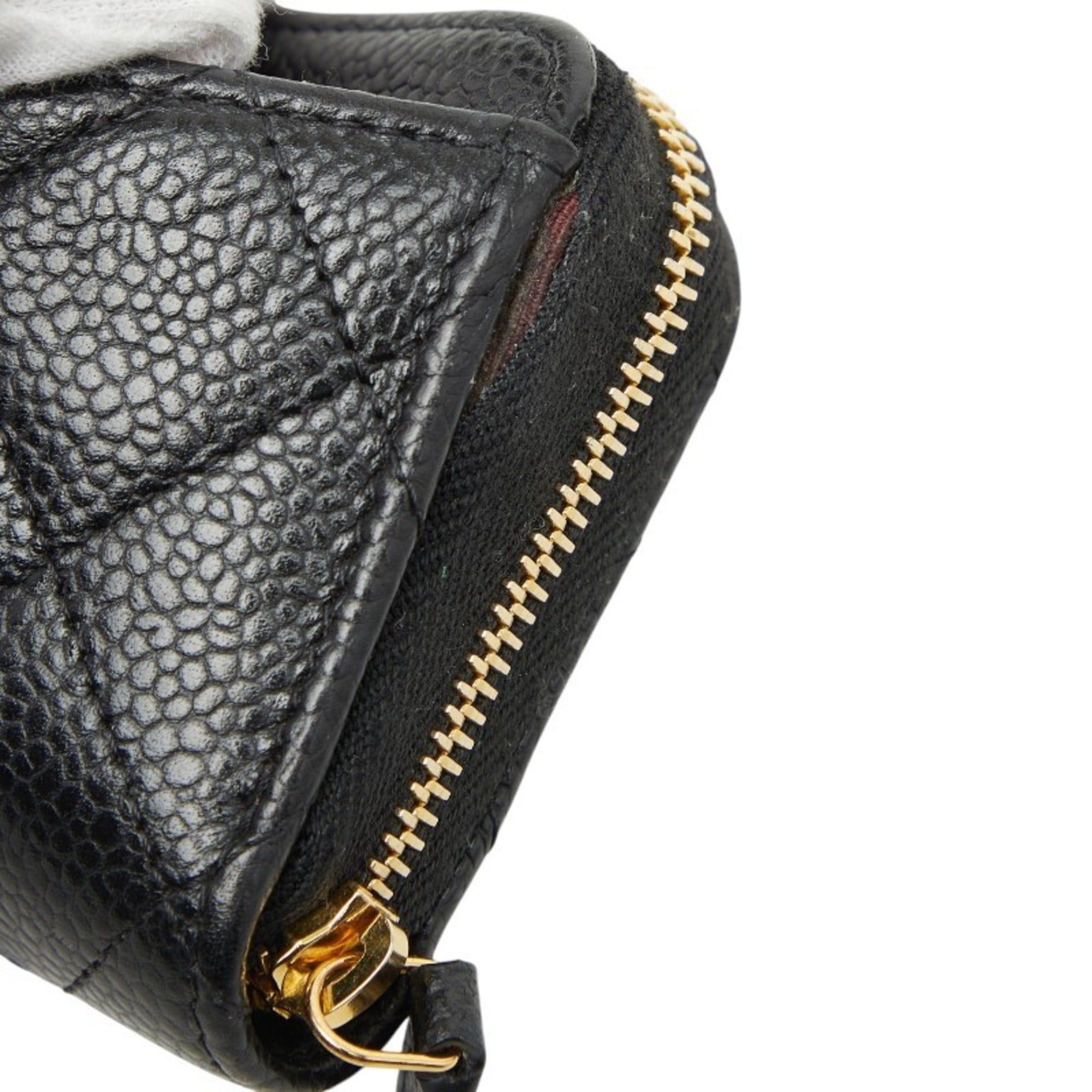 Chanel Chanel Coco Mark Matelassé Classic Zip Coin Purse Wallet/Coin Case AP0216 Black Caviar Leather Women's CHANEL Size ONE SIZE - 6 Thumbnail