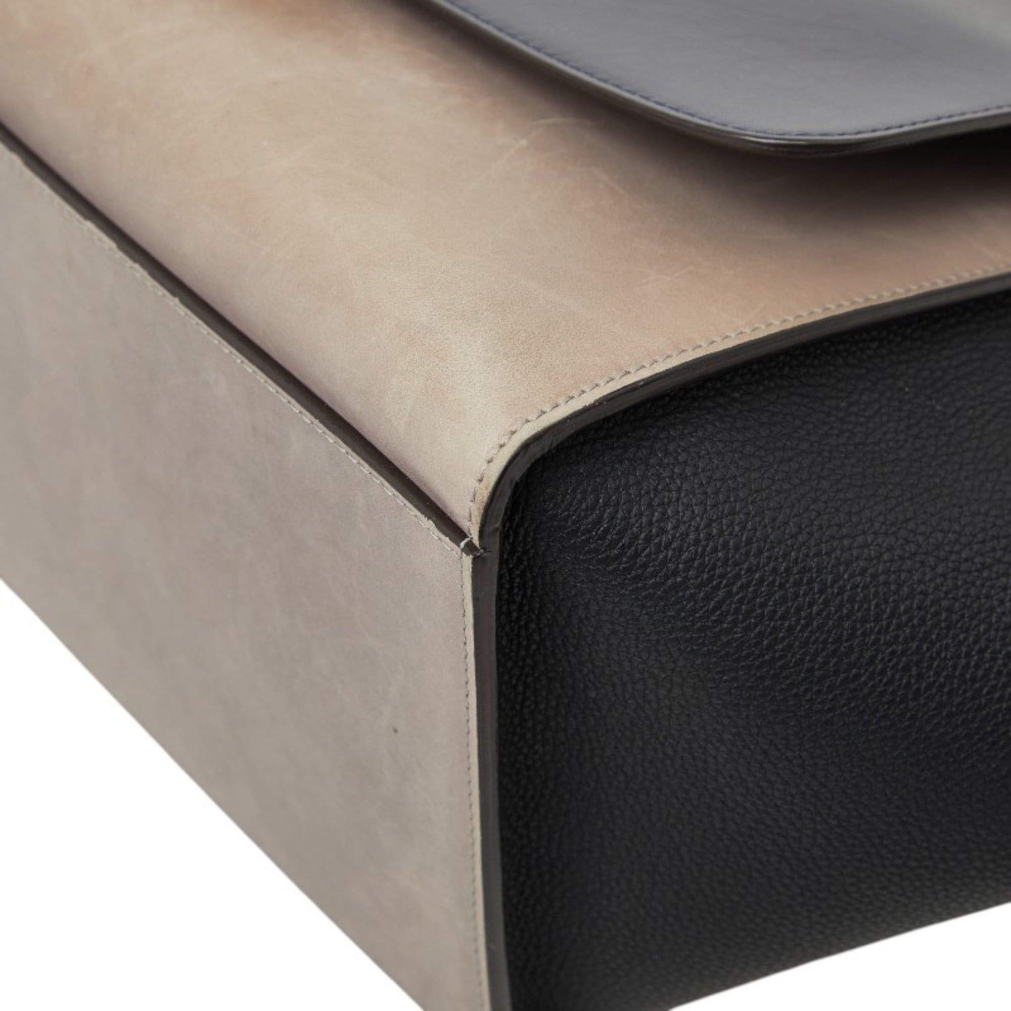 Celine Celine Trapeze Small Tricolor Handbag/Shoulder Bag (2-way) in Beige, Black, and Gray Leather - Women's CELINE Size ONE SIZE - 4 Thumbnail