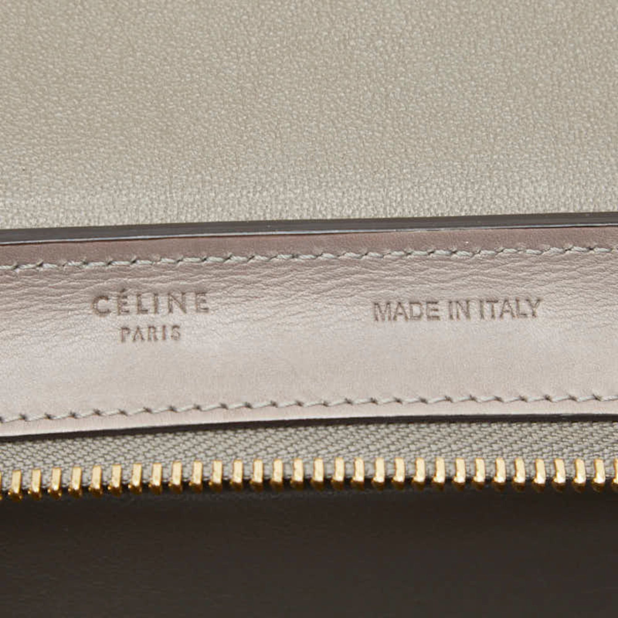Celine Celine Trapeze Small Tricolor Handbag/Shoulder Bag (2-way) in Beige, Black, and Gray Leather - Women's CELINE Size ONE SIZE - 10 Thumbnail