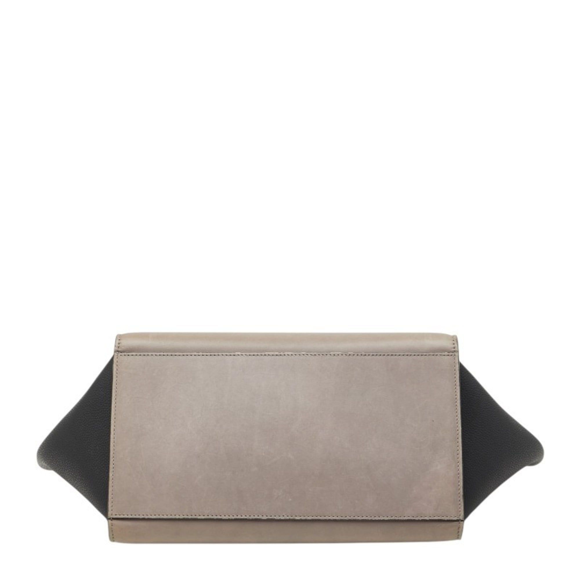 Celine Celine Trapeze Small Tricolor Handbag/Shoulder Bag (2-way) in Beige, Black, and Gray Leather - Women's CELINE Size ONE SIZE - 3 Thumbnail
