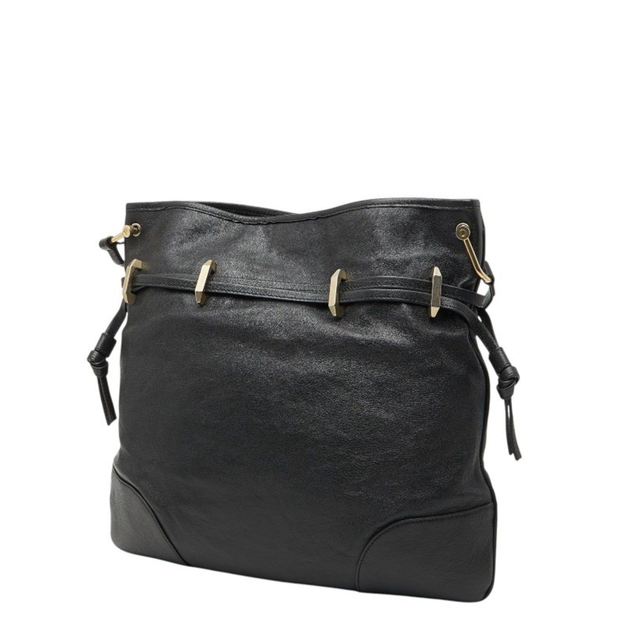 Gucci Gucci Horsebit 1955 Shoulder Bag, Drawstring, 602089, Black Leather, Women's, GUCCI Size ONE SIZE - 2 Thumbnail