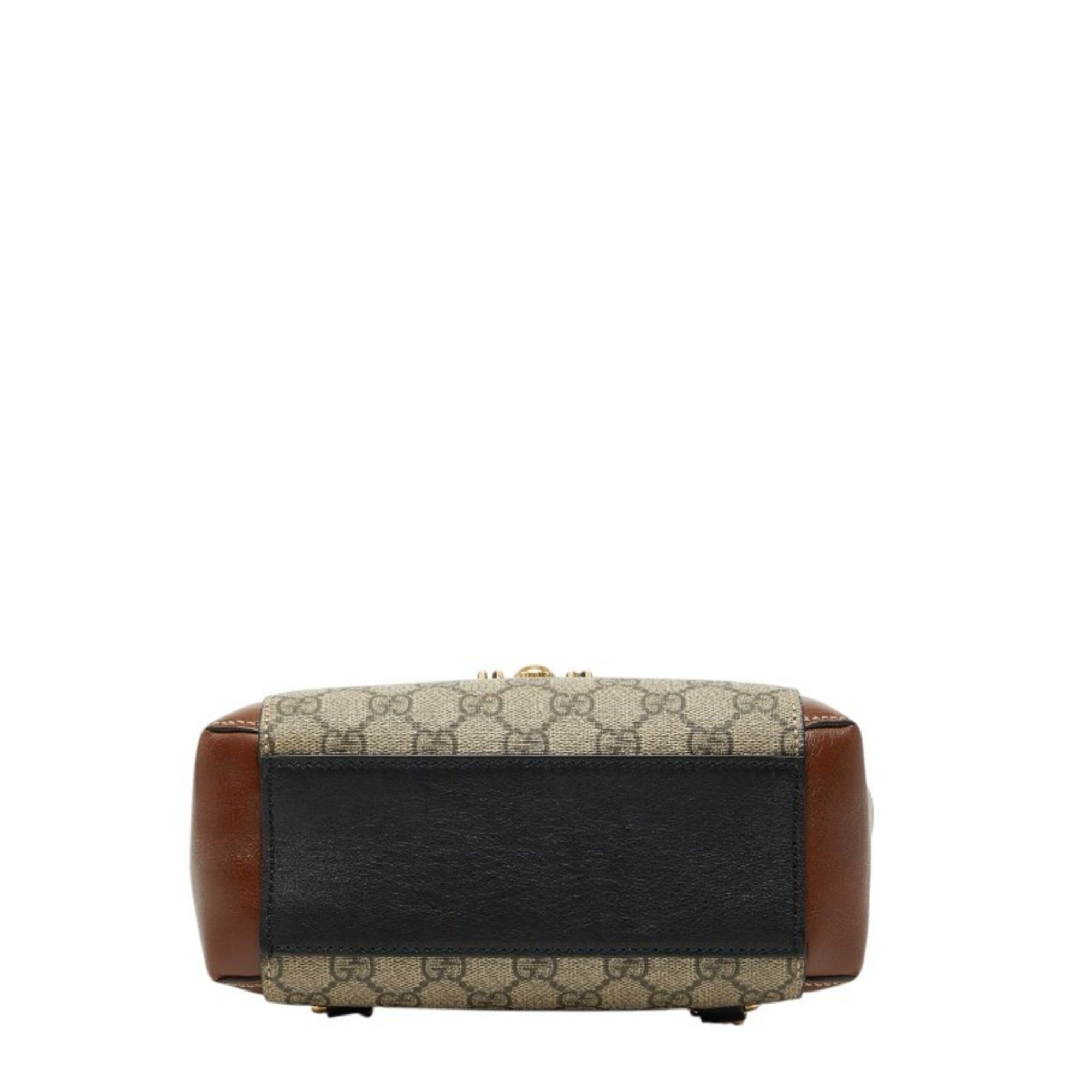 Gucci Gucci GG Supreme Padlock Backpack 498194 Beige Multicolor Leather Women's GUCCI Size ONE SIZE - 3 Thumbnail