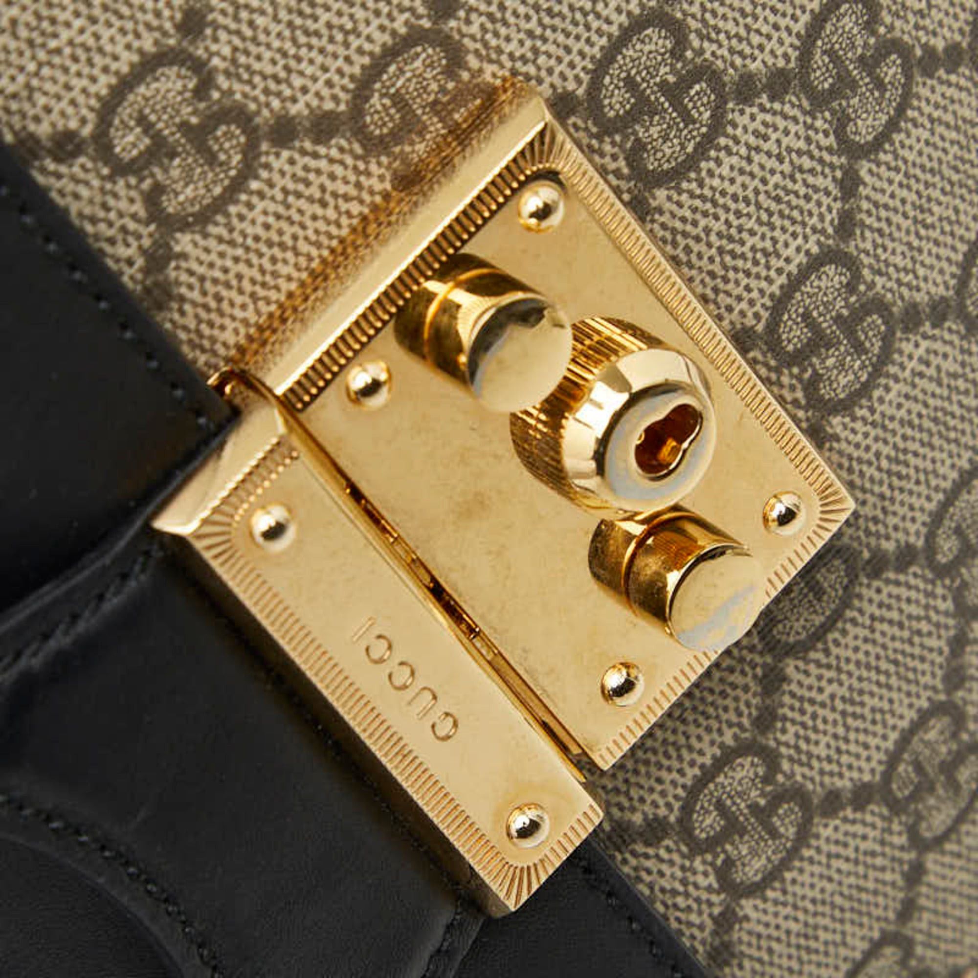 Gucci Gucci GG Supreme Padlock Backpack 498194 Beige Multicolor Leather Women's GUCCI Size ONE SIZE - 8 Thumbnail