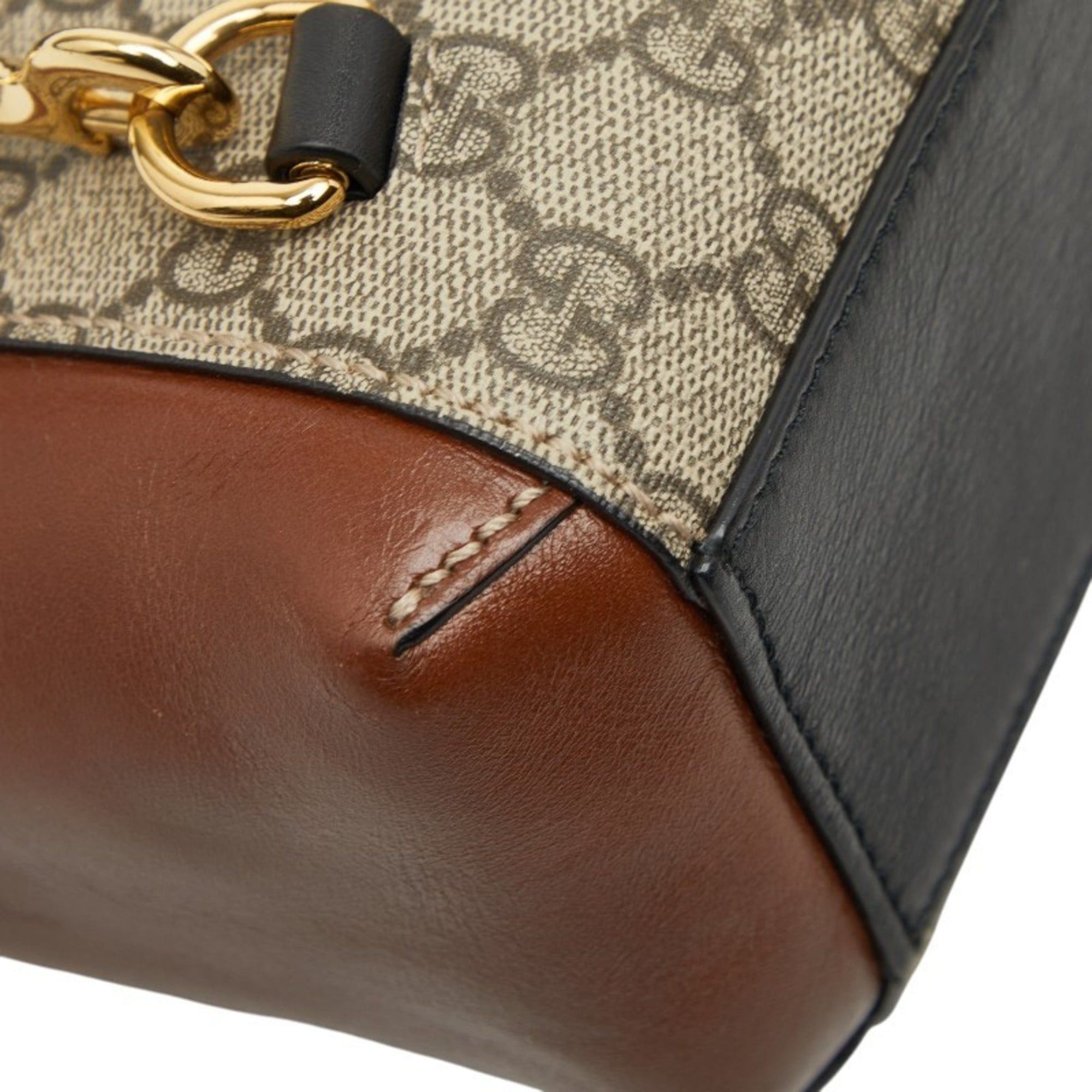 Gucci Gucci GG Supreme Padlock Backpack 498194 Beige Multicolor Leather Women's GUCCI Size ONE SIZE - 7 Thumbnail