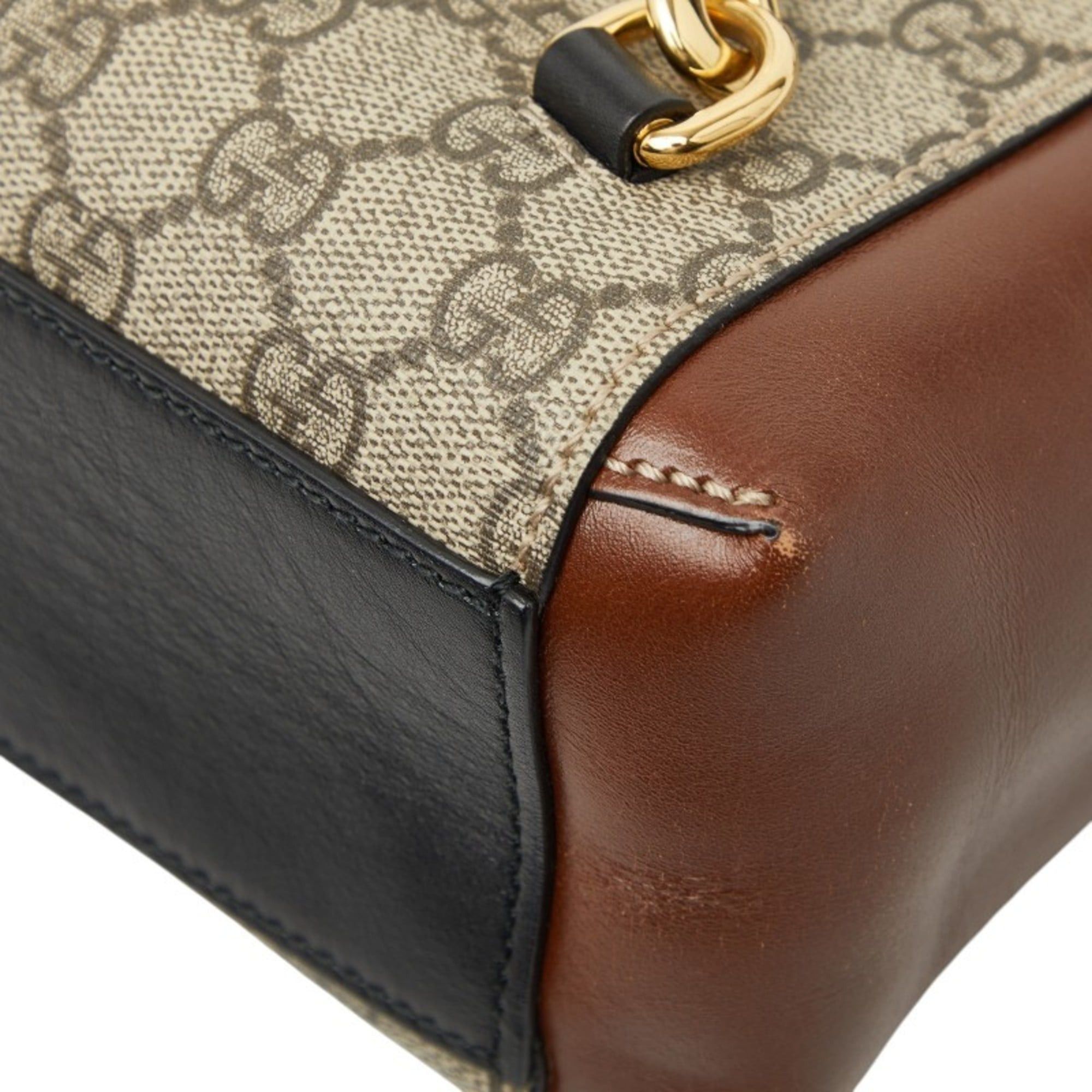 Gucci Gucci GG Supreme Padlock Backpack 498194 Beige Multicolor Leather Women's GUCCI Size ONE SIZE - 6 Thumbnail